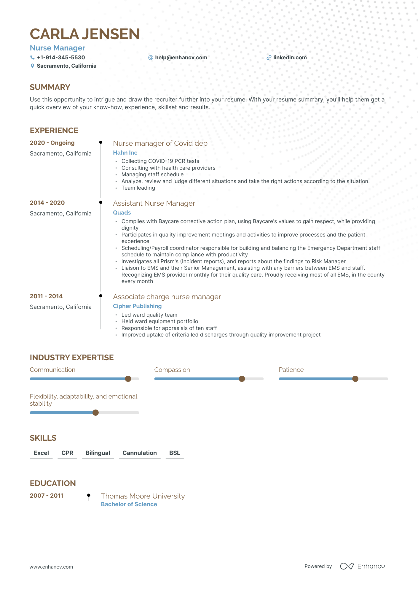 Nurse Manager Resume Examples Guide For 2023 Layout Skills   AHR0cHM6Ly9jZG4uZW5oYW5jdi5jb20vcHJlZGVmaW5lZC1leGFtcGxlcy95MlR4TTI1VEpHOXhvRzV5T29aazRGNTlrMUJDR3duSmRTbFVHRGRSL2ltYWdlLnBuZw~~. 