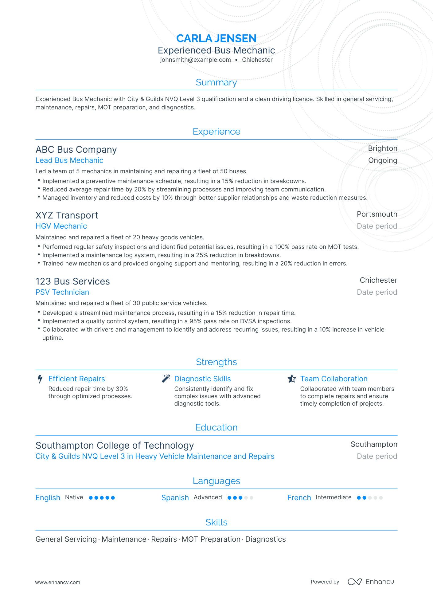 9 Mechanic Resume Examples & Guide for 2023