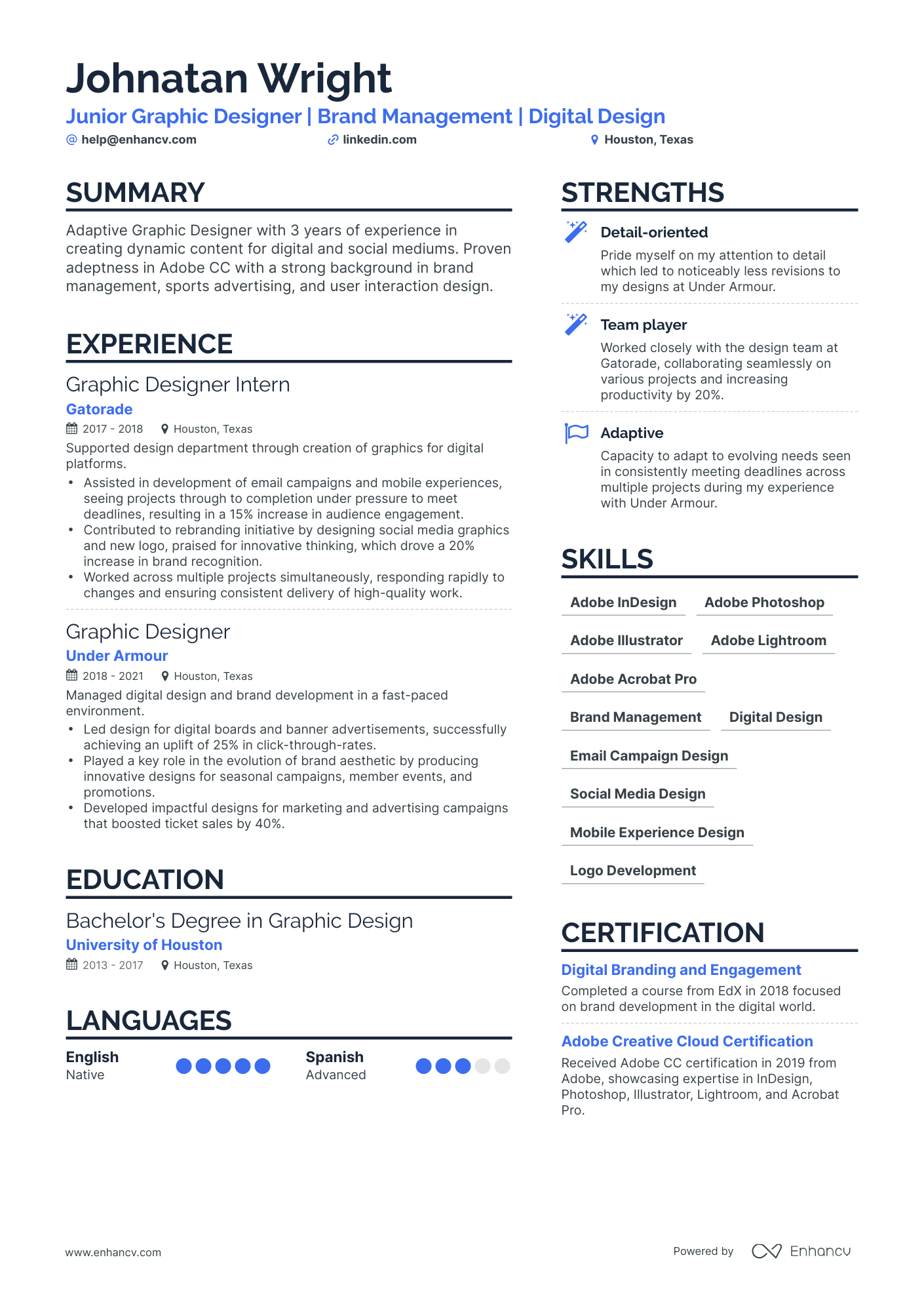 5 Junior Graphic Designer Resume Examples & Guide for 2024