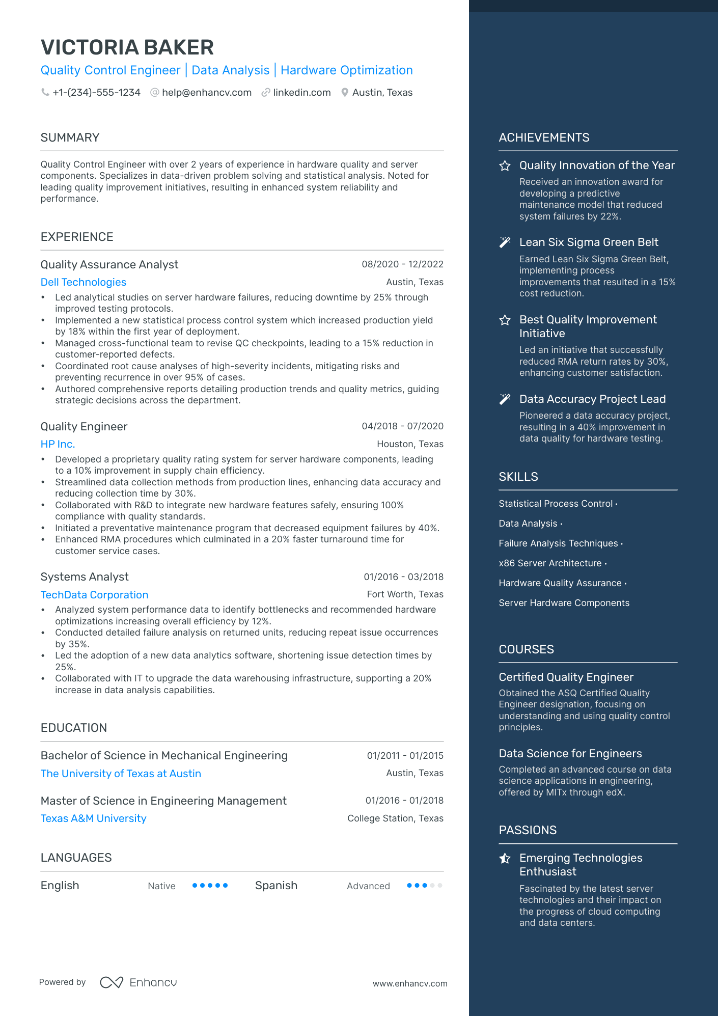 5 Quality Control Engineer Resume Examples & Guide for 2024