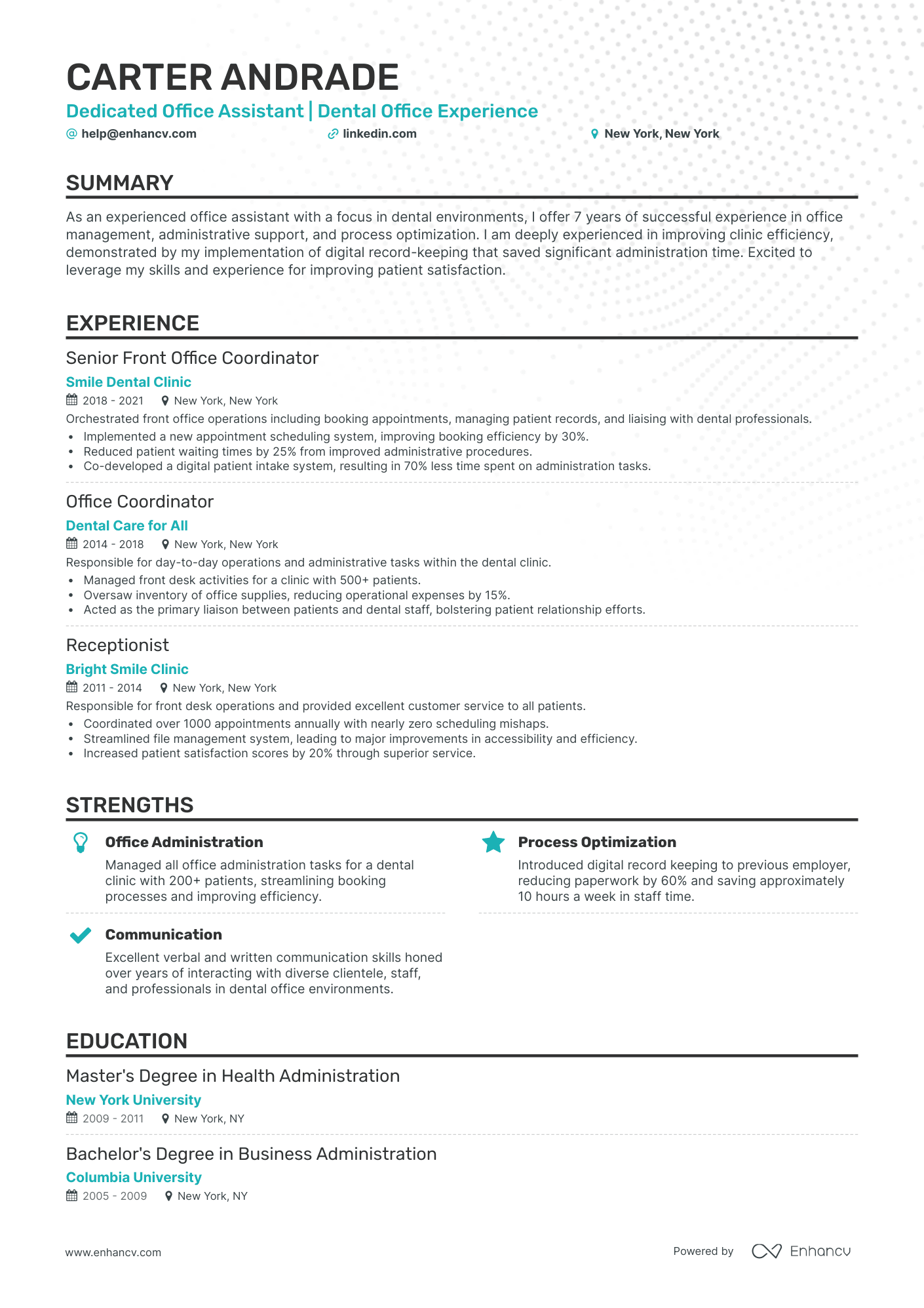 5 Front Office Assistant Resume Examples & Guide for 2024