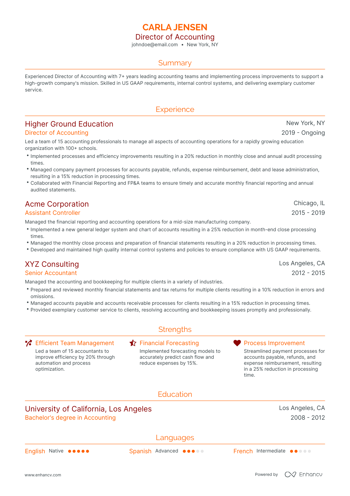 5 Director of Accounting Resume Examples & Guide for 2023