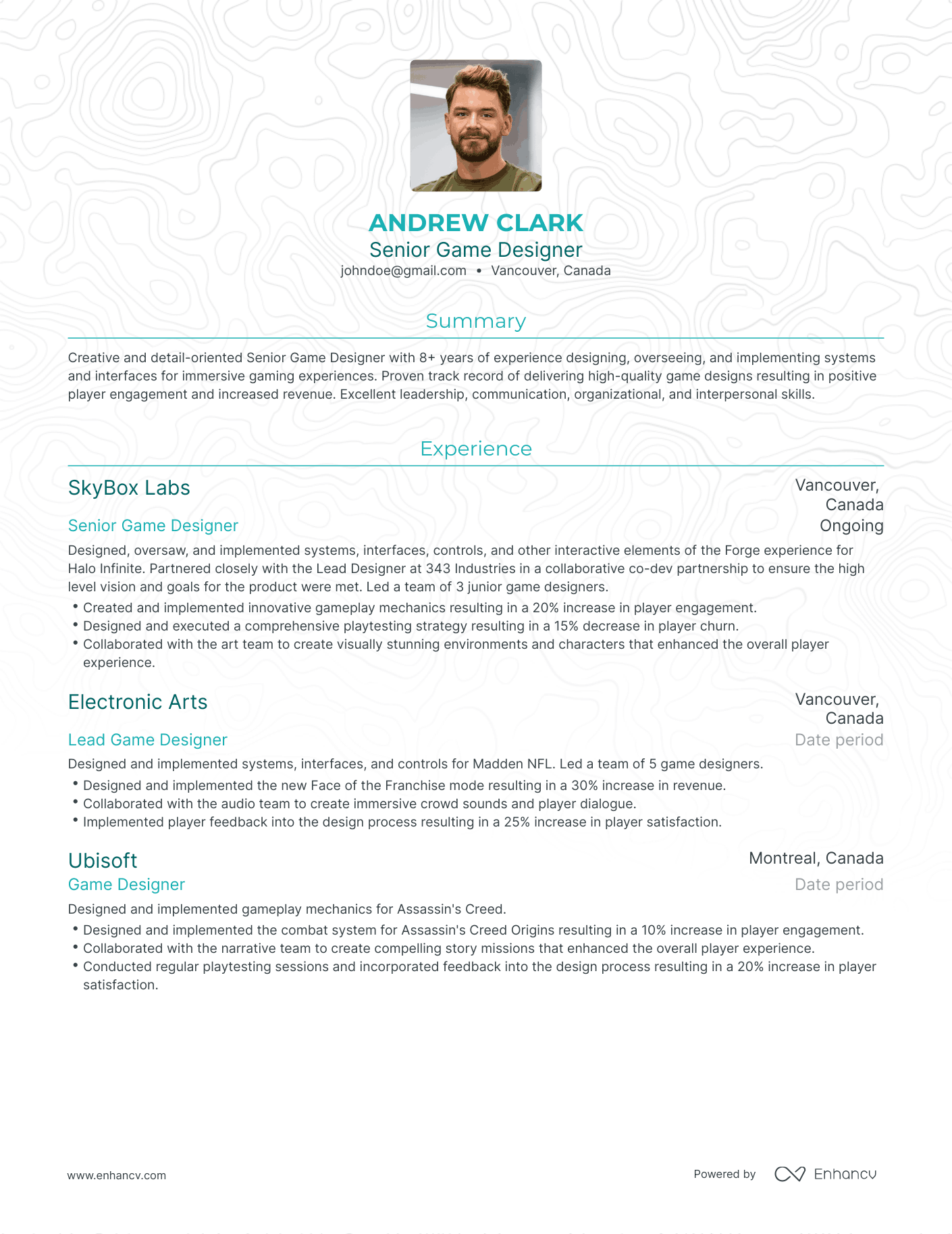 5 Game Designer Resume Examples & Guide for 2024