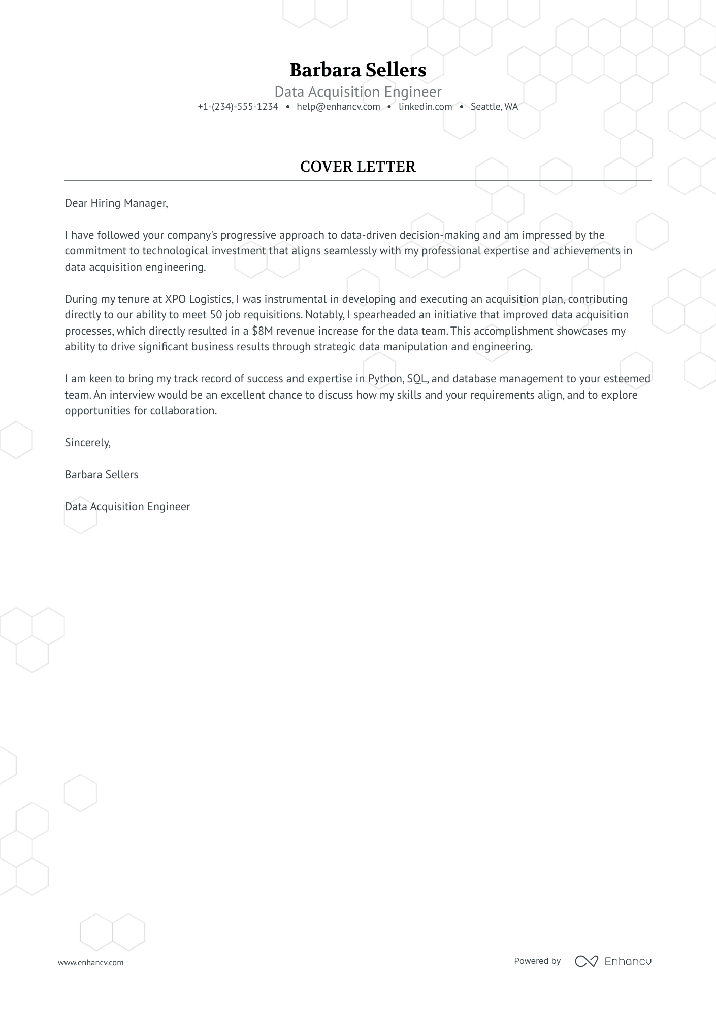21 Professional Data Engineer Cover Letter Examples and Template for ...