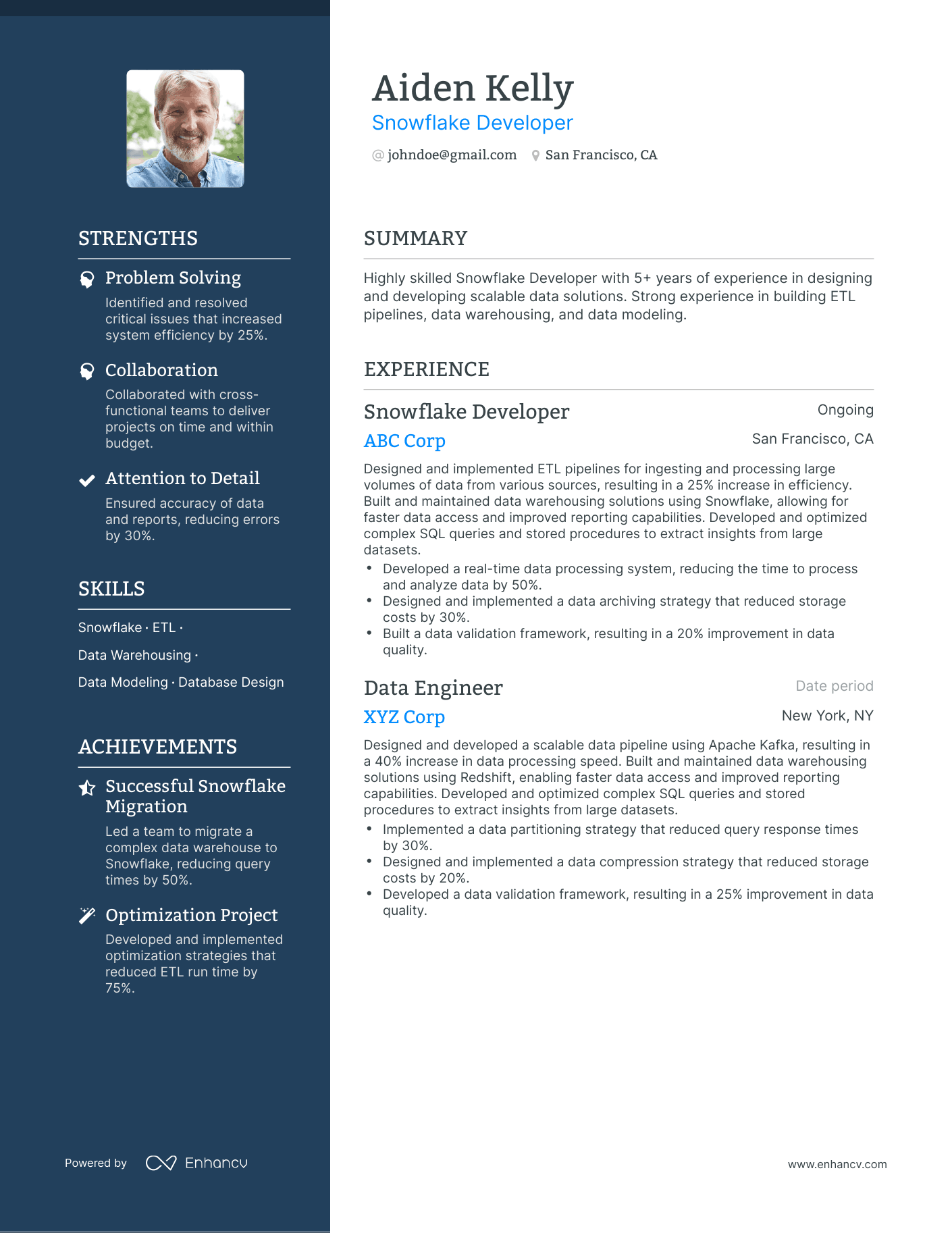 5 Snowflake Developer Resume Examples & Guide for 2024