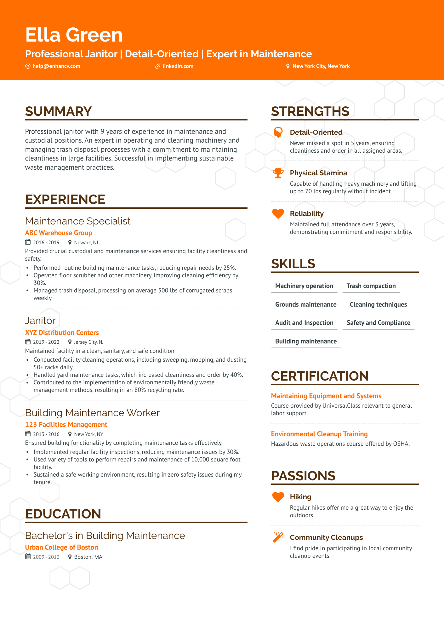 8 Janitor Resume Examples & Guide for 2024