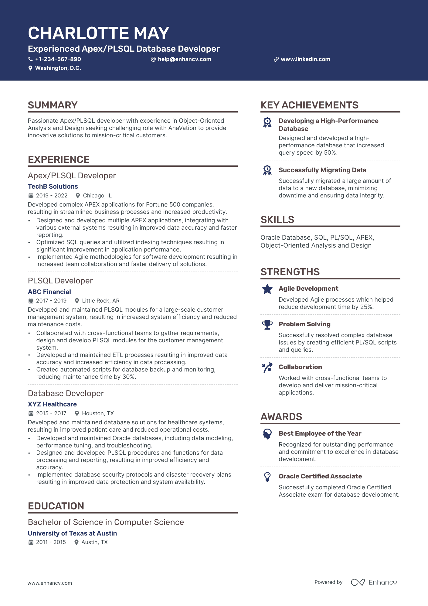 10 Database Developer Resume Examples, Templates & Guide for 2026