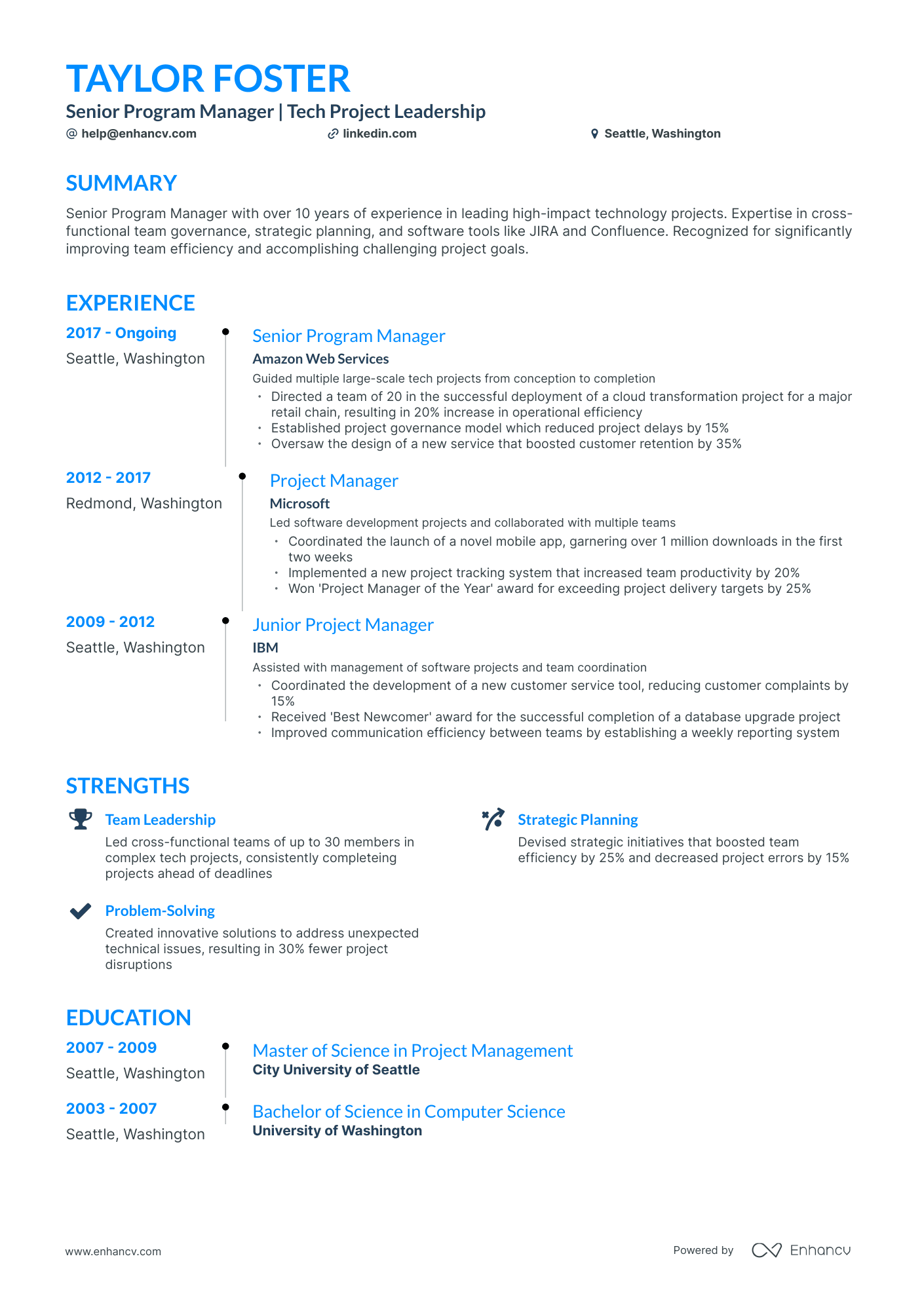 5 Senior Program Manager Resume Examples & Guide for 2024