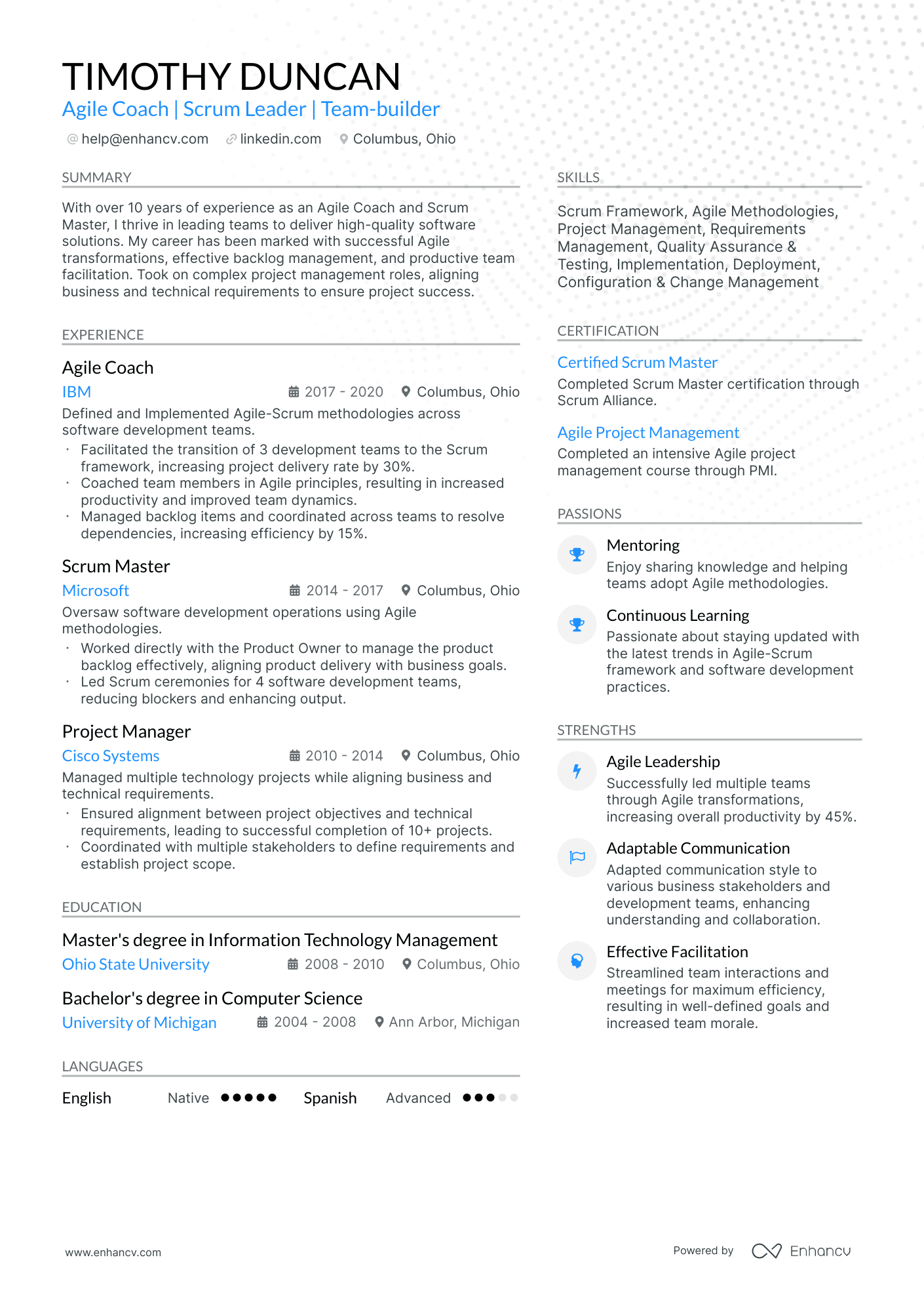 10 Agile Coach Resume Examples - AHR0cHM6Ly9jZG4uZW5oYW5jdi5jb20vcHJlZGVmaW5lZC1leGFtcGxlcy9BS2RpeHdjelJRbm01bkJhSlBxbEE5OUt3OEFZYXRxamlQakZUWm1KL2ltYWdlLnBuZw~~ 