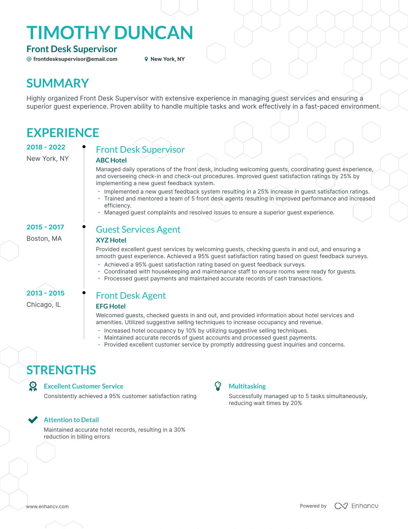 5 Front Desk Supervisor Resume Examples & Guide for 2023