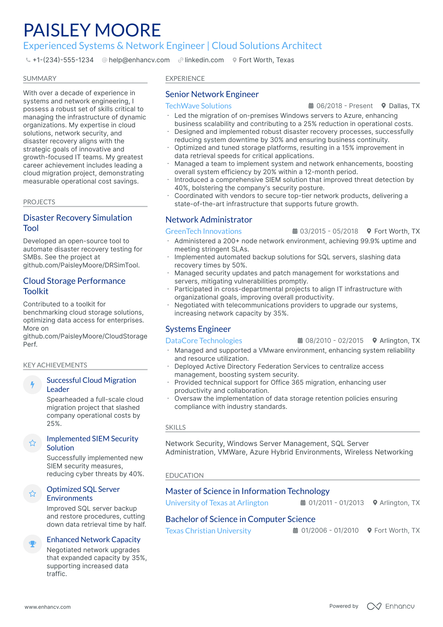 10 System And Network Engineer Resume Examples & Guide for 2026