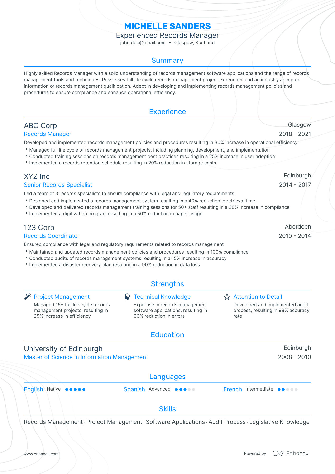 5 Records Manager Resume Examples & Guide for 2024