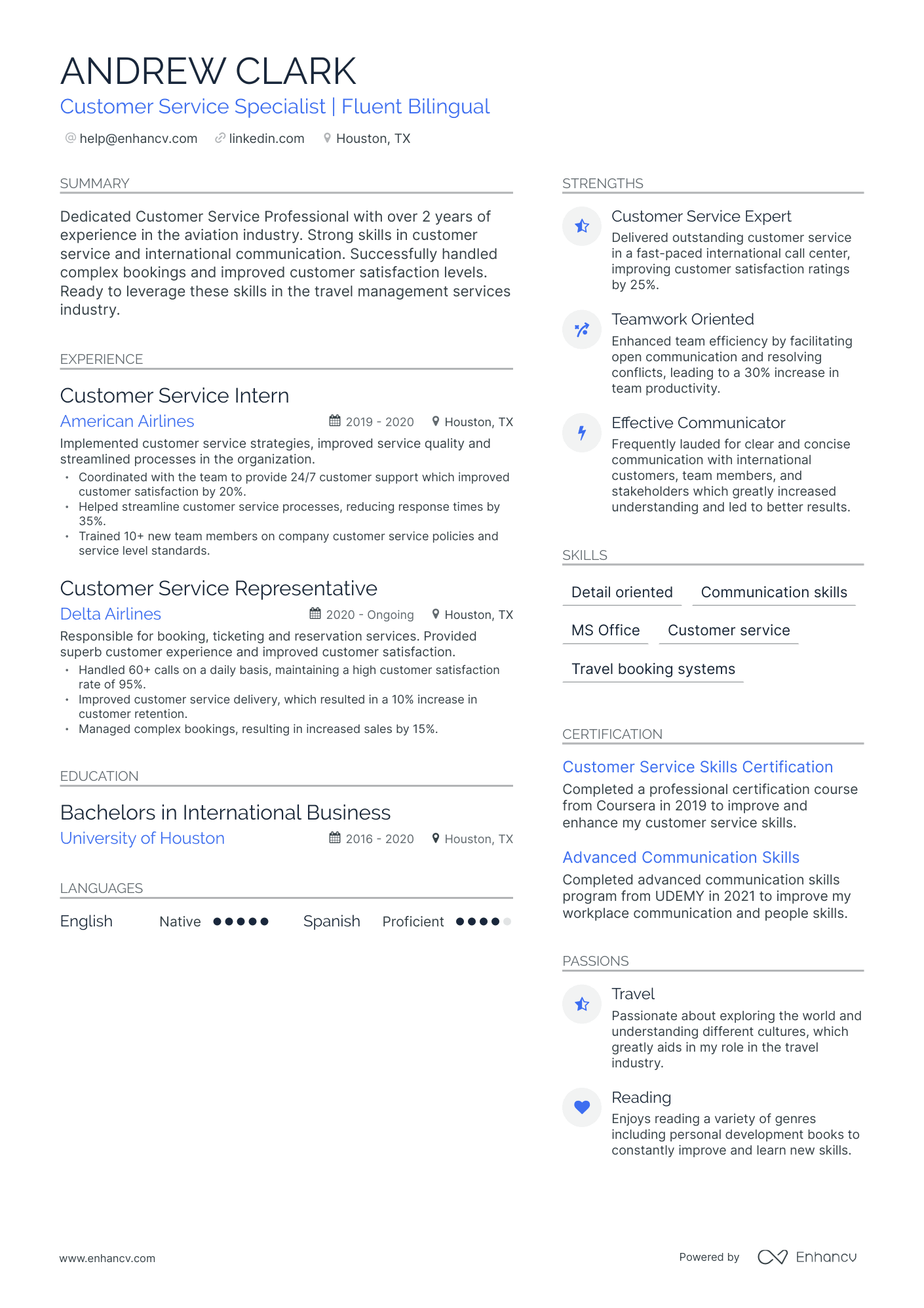 resume for entry level customer service