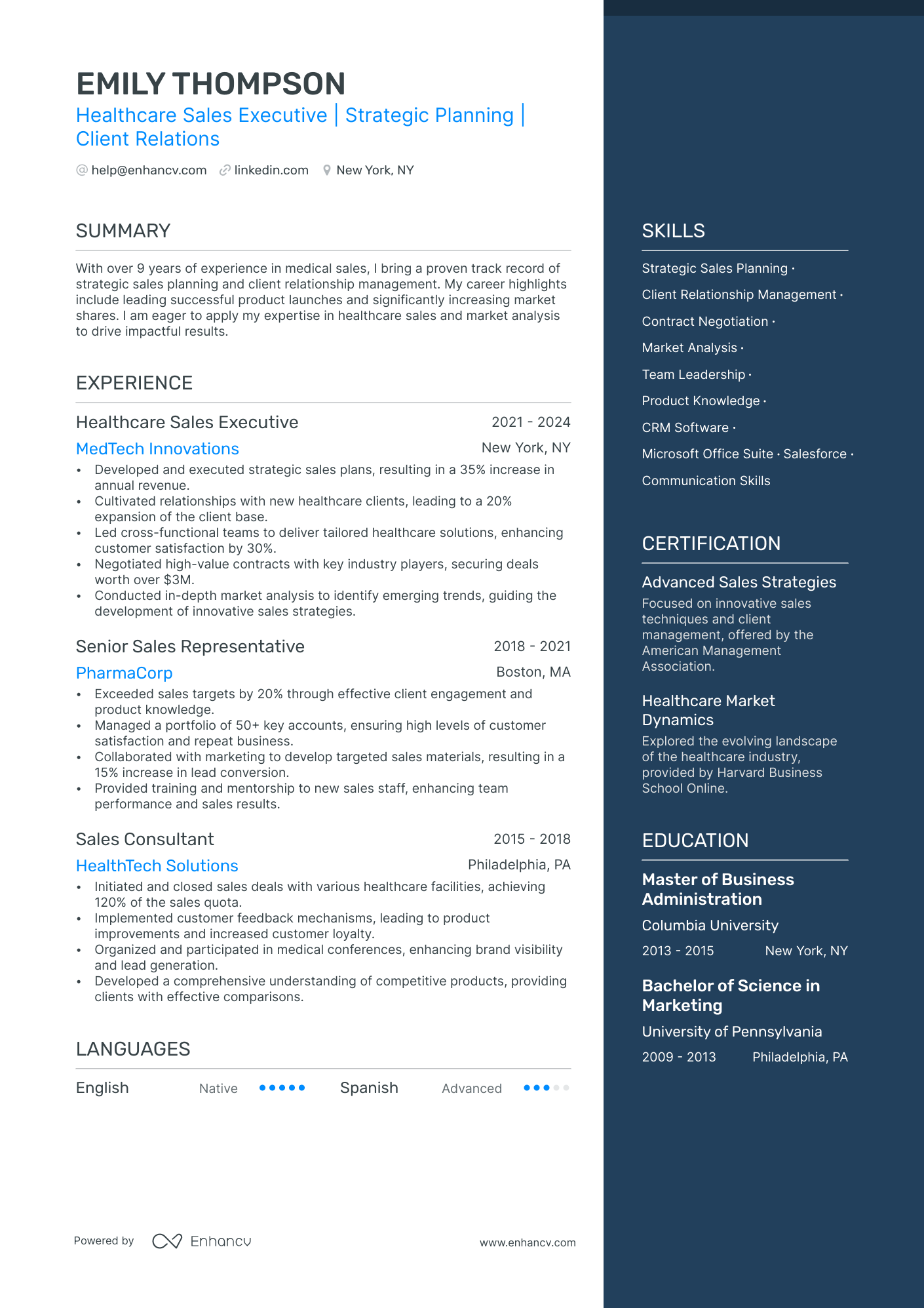 5 Medical Sales Resume Examples & Guide for 2024