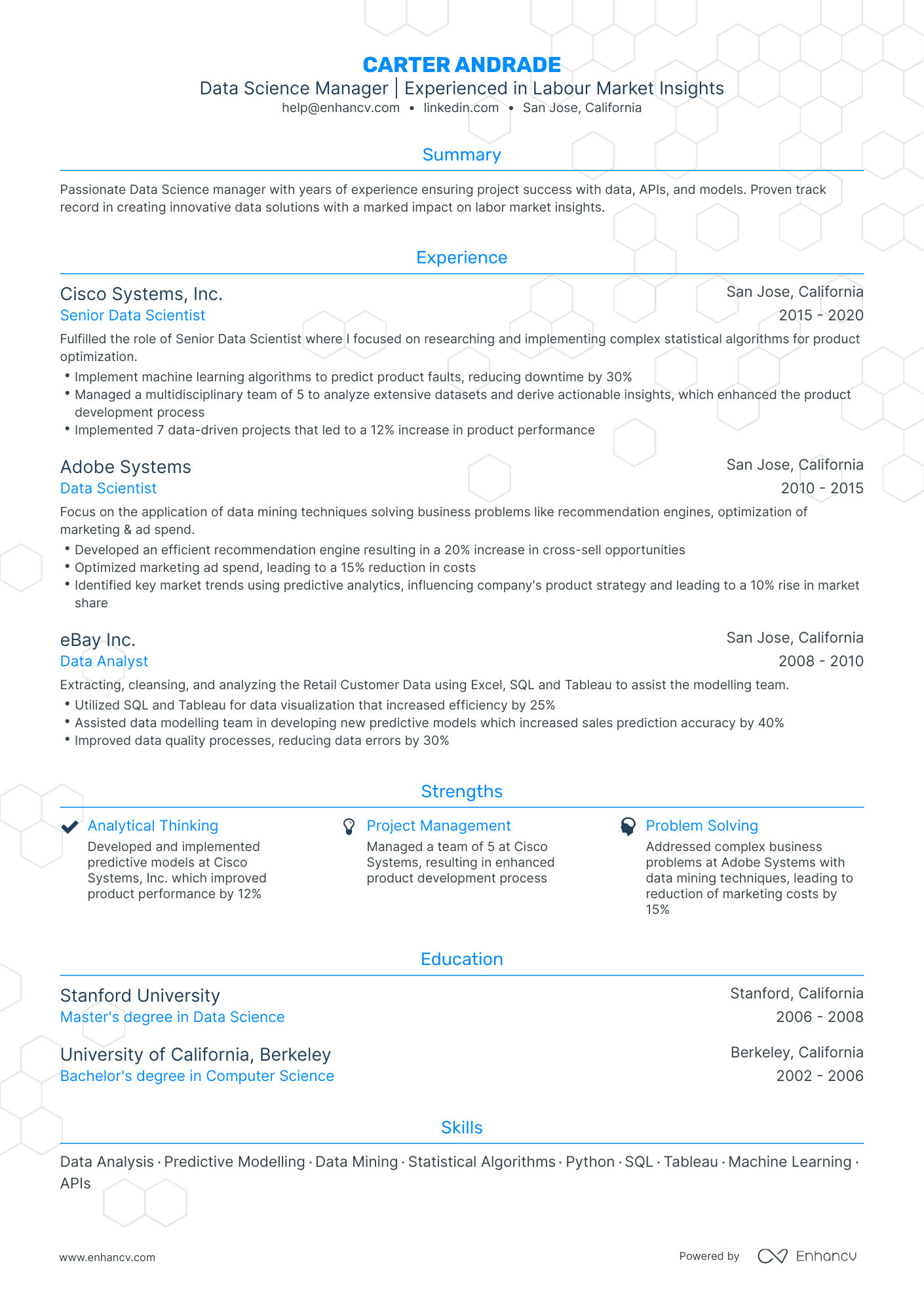 5 Data Science Manager Resume Examples & Guide for 2024