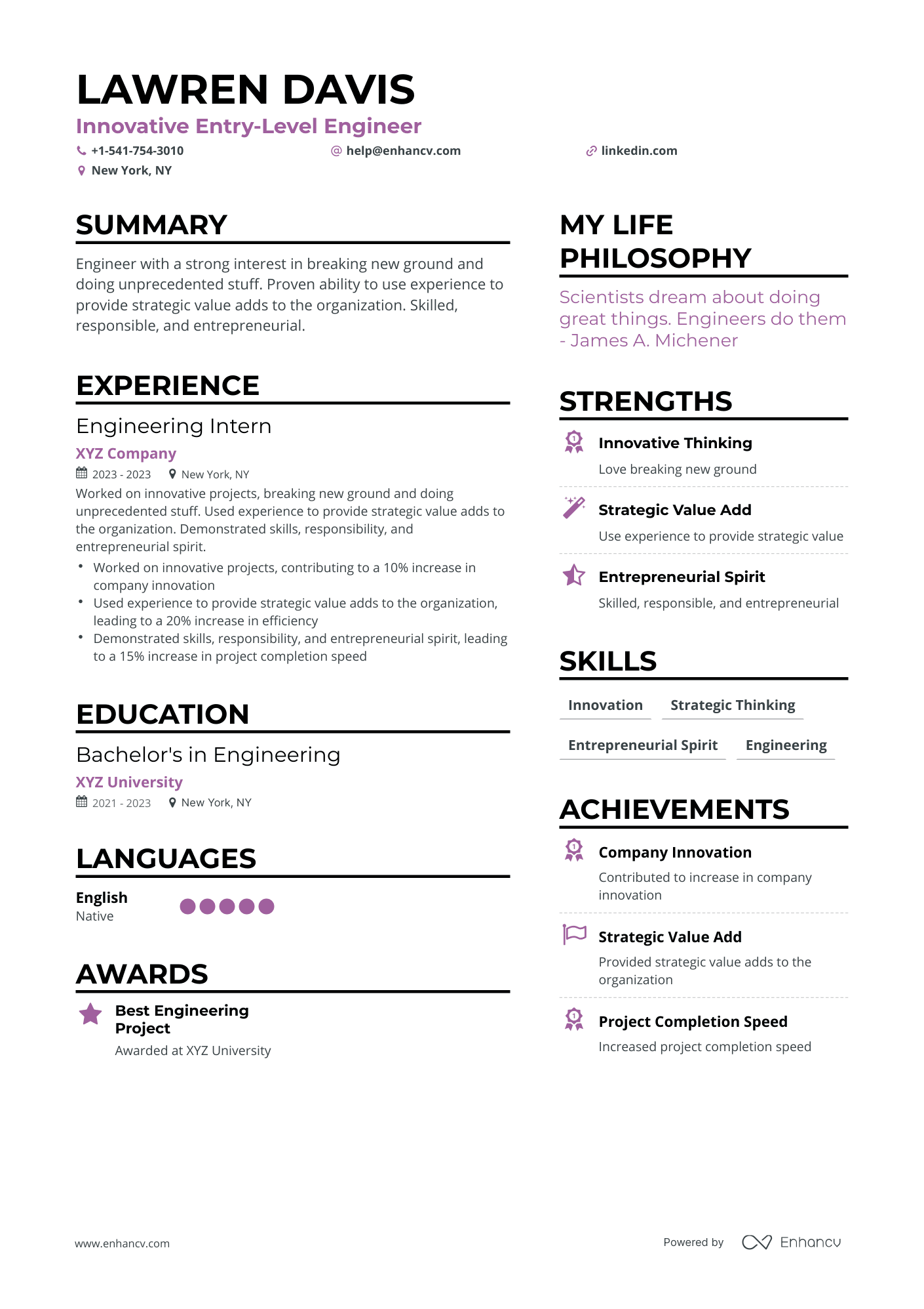5 Entry Level Engineering Resume Examples & Guide for 2024