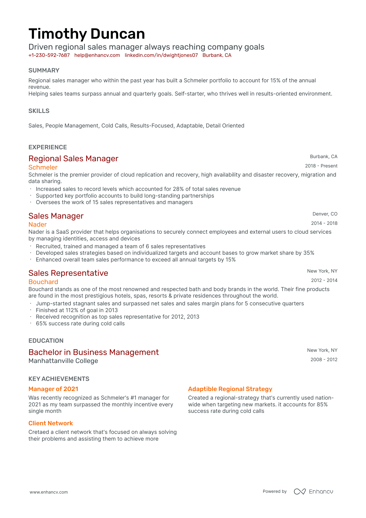 10 Regional Sales Manager Resume Examples & Guide for 2026