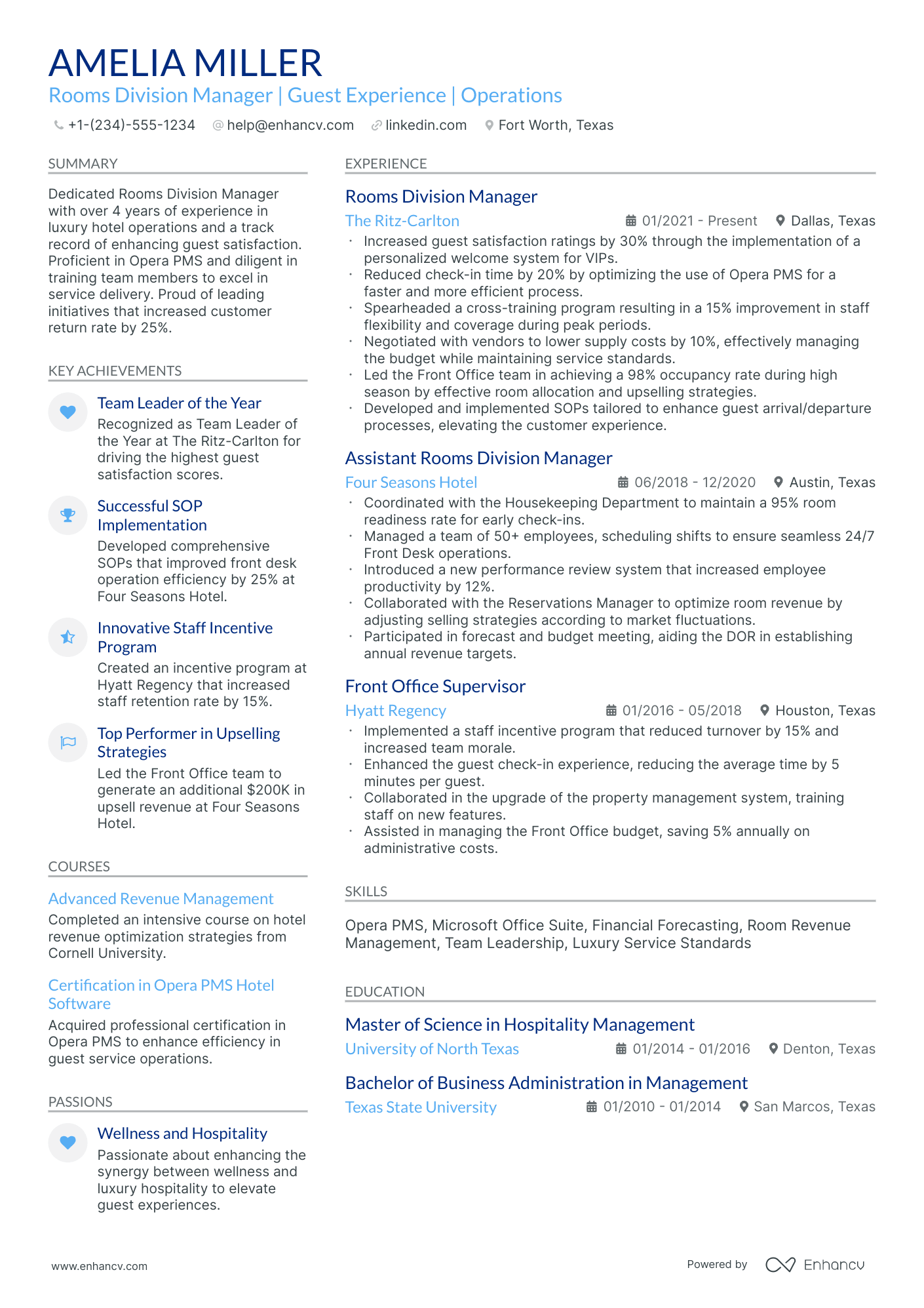 10 Front Office Manager Resume Examples & Guide for 2026