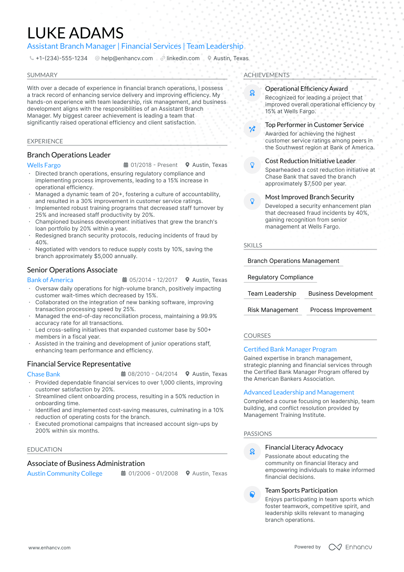 5 Assistant Branch Manager Resume Examples & Guide for 2024