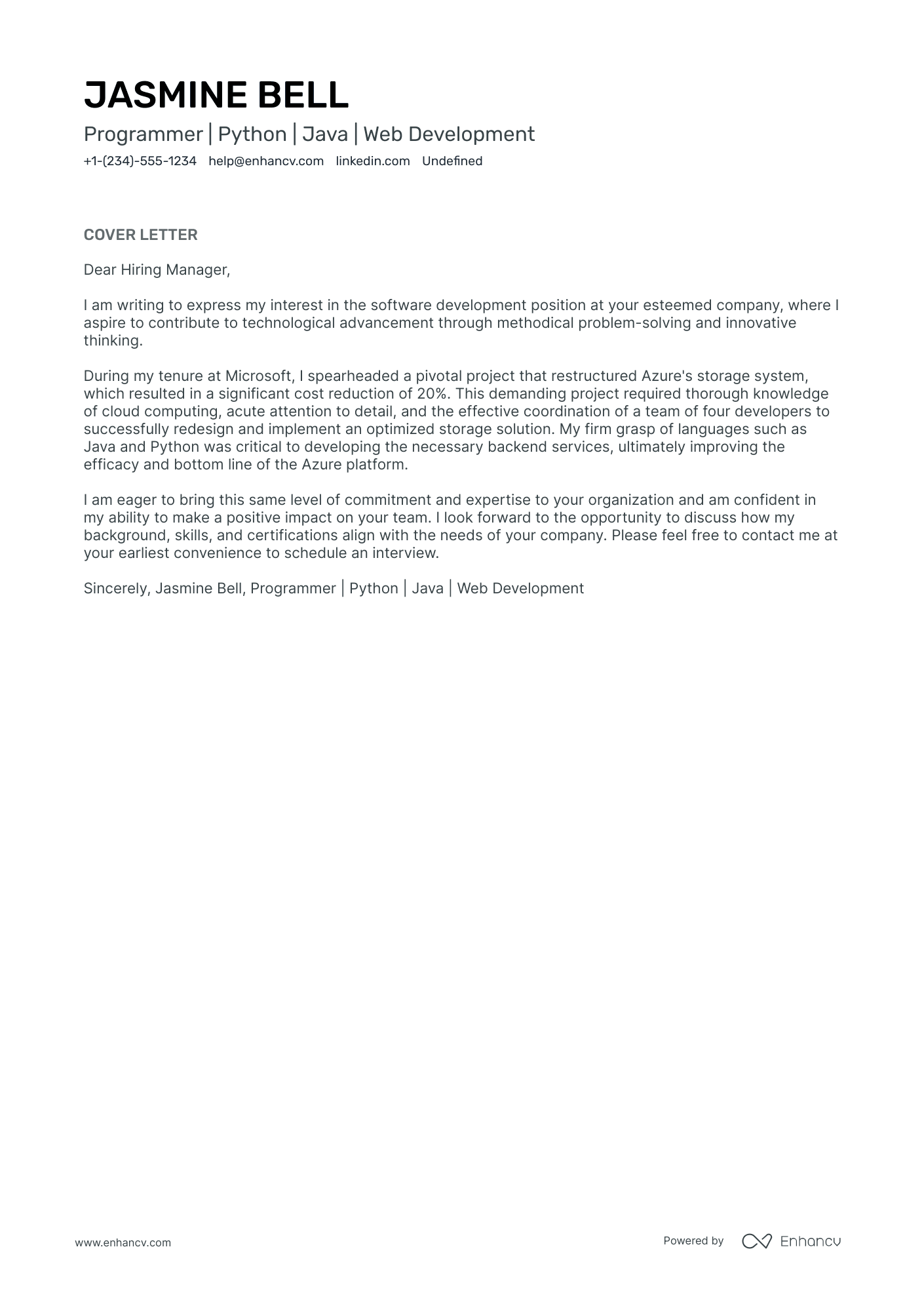 10 Professional Programmer Cover Letter Examples and Template for 2026 ...