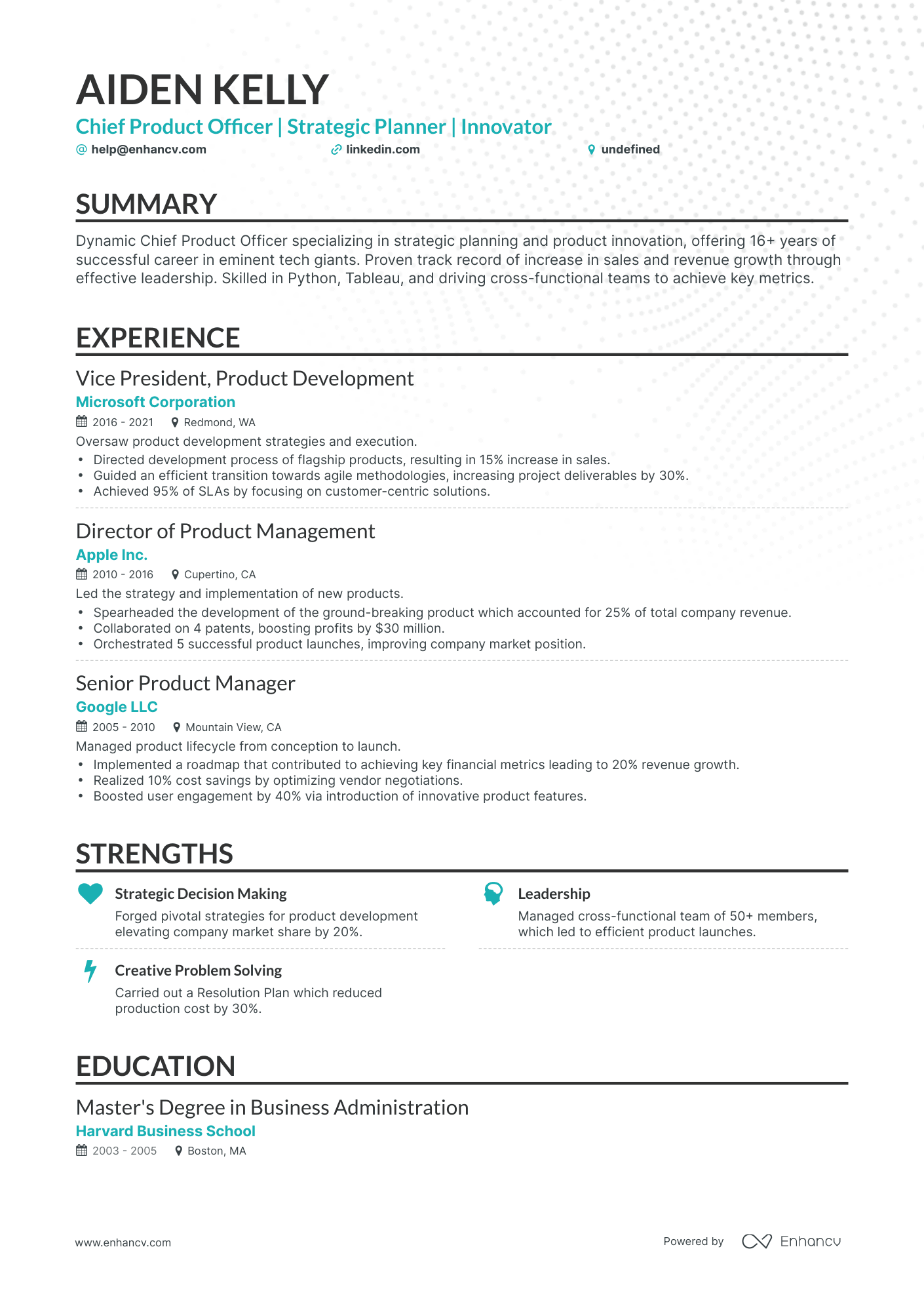 5 Chief Product Officer Resume Examples & Guide for 2023