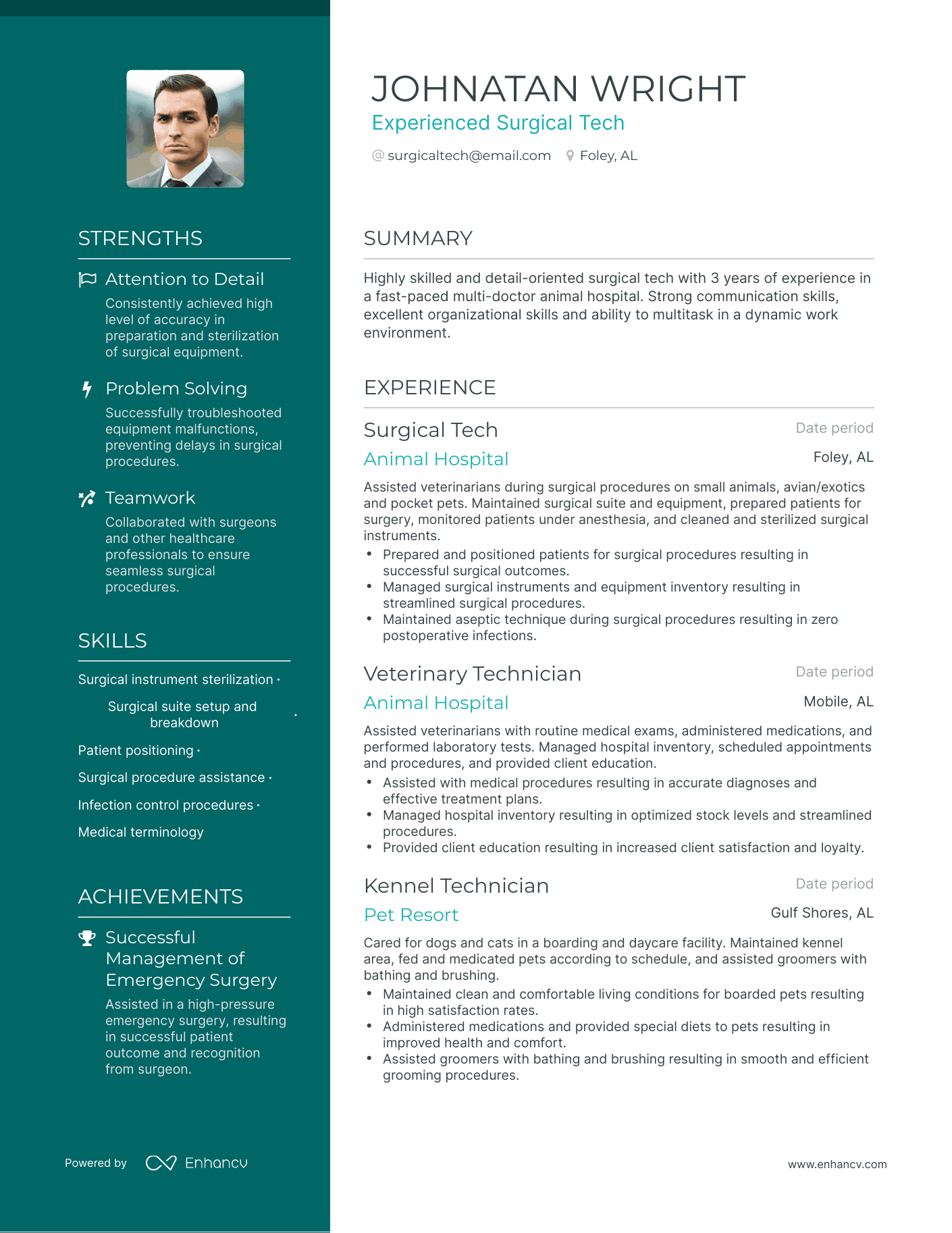 5 Surgical Tech Resume Examples & Guide for 2023