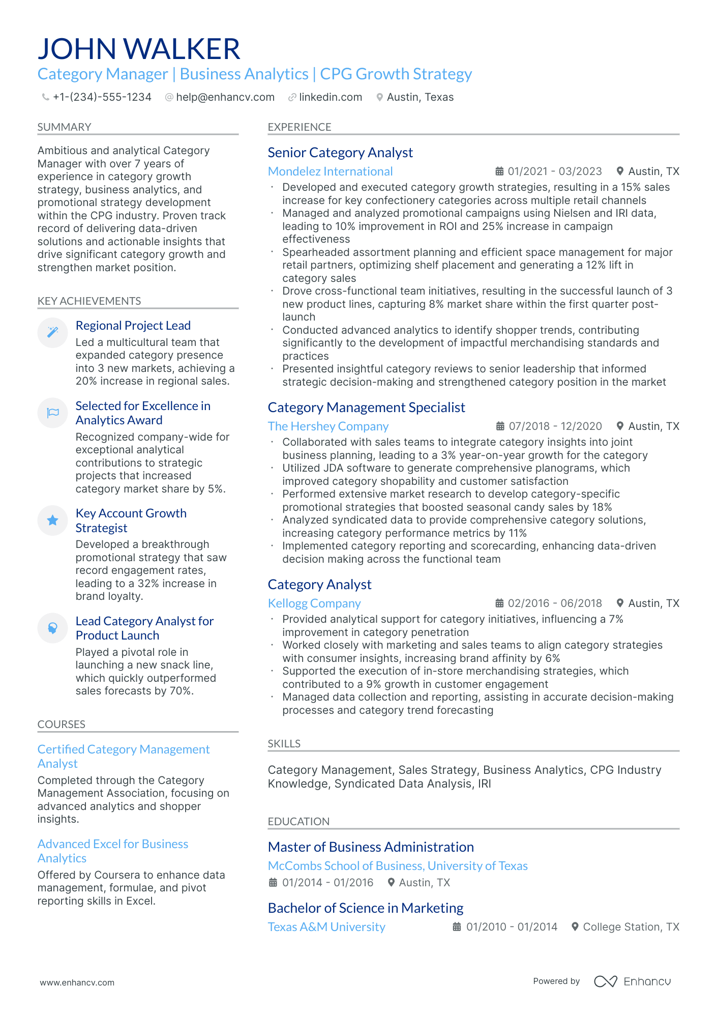 10 Category Manager Resume Examples & Guide for 2026
