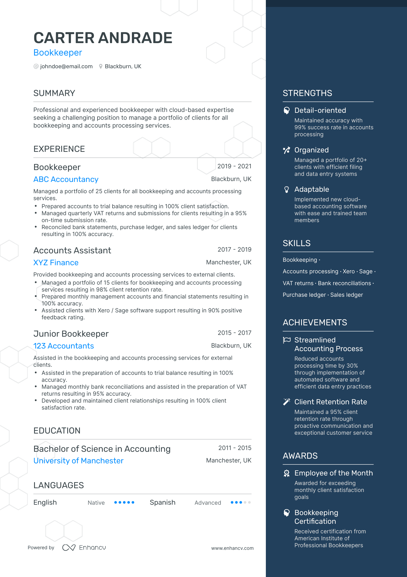 7 Bookkeeper Resume Examples & Guide for 2024