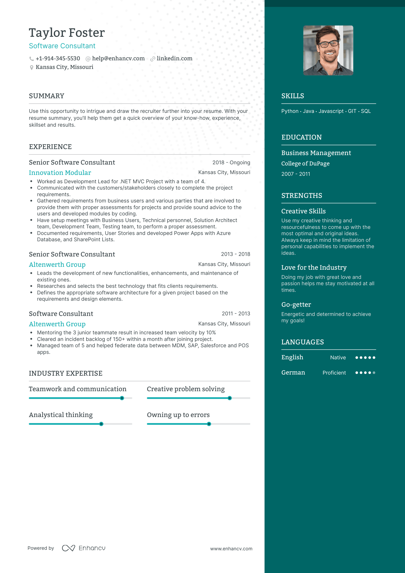 Software Consultant Resume Examples & Guide for 2023 (Layout, Skills ...