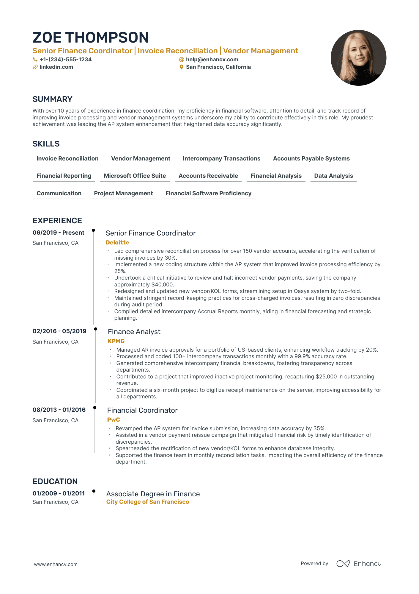 5 Finance Coordinator Resume Examples & Guide for 2024