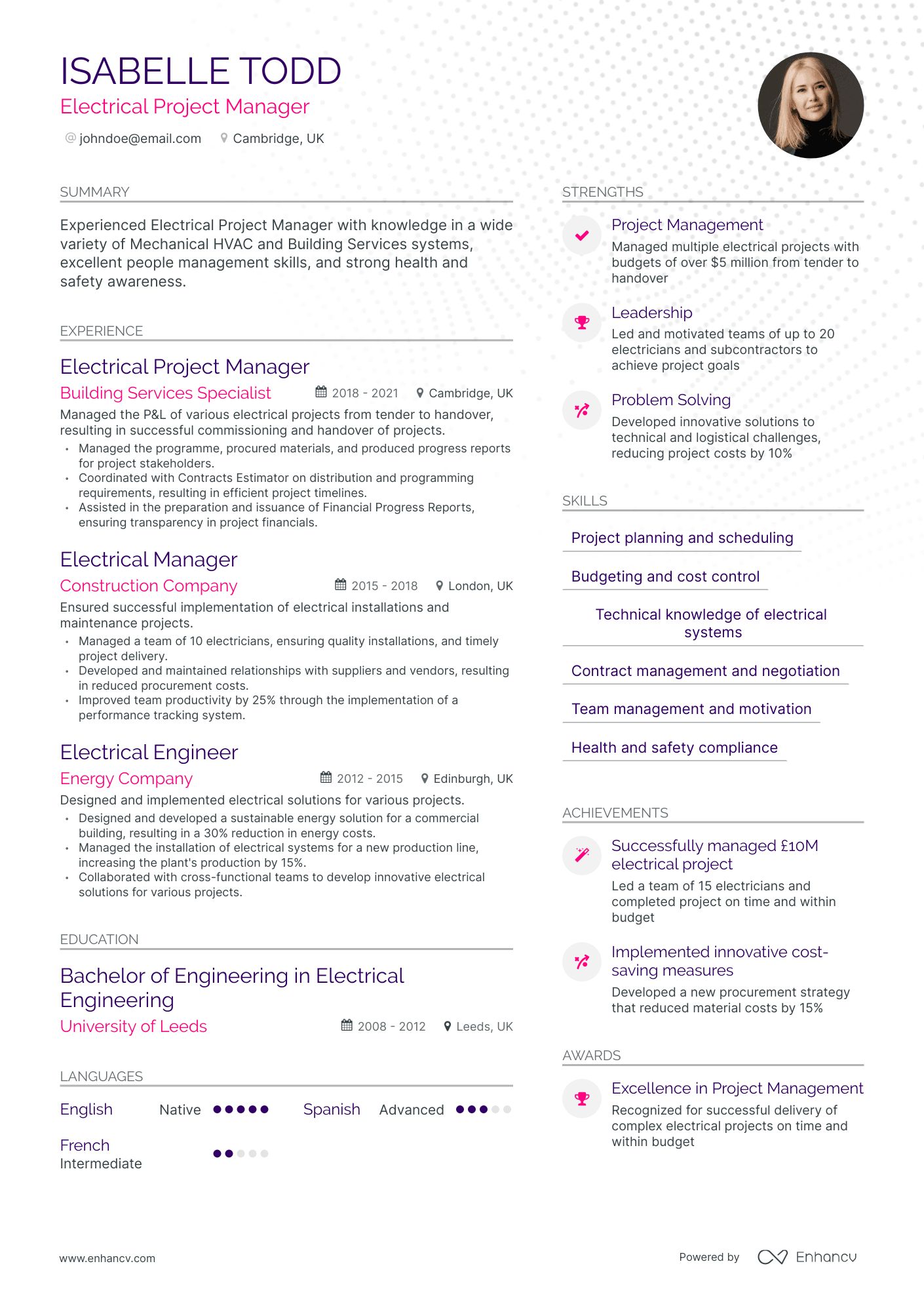 5 Electrical Manager Resume Examples & Guide for 2023