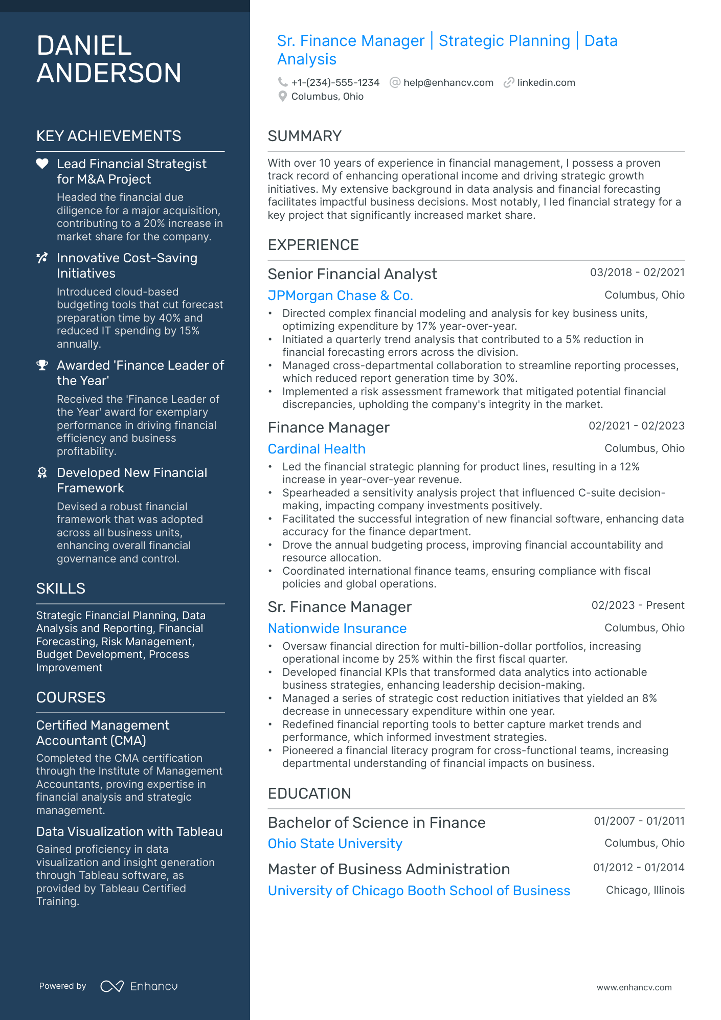 10 Senior Finance Manager Resume Examples & Guide for 2026