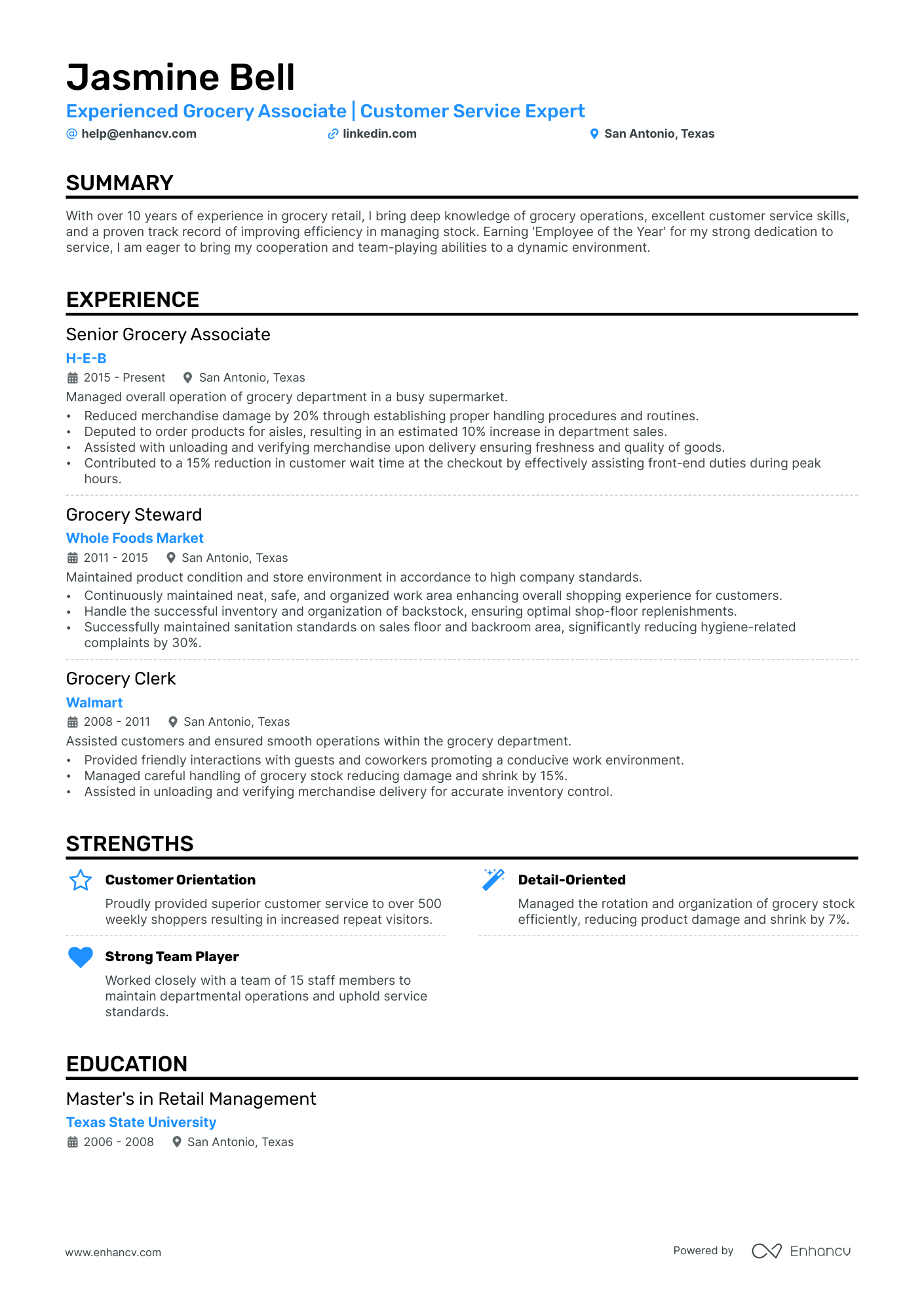 5 Grocery Stocker Resume Examples & Guide for 2024