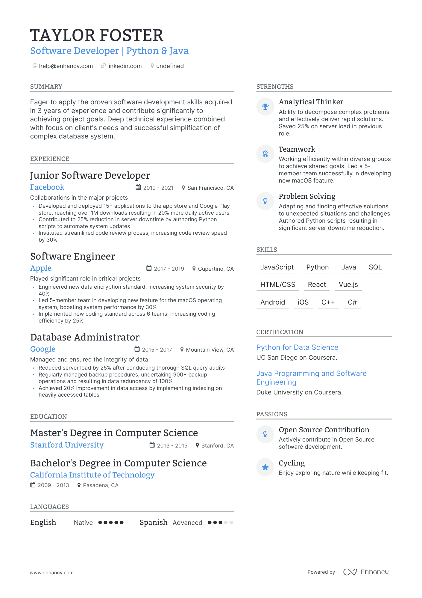 5 Entrylevel Computer Science Resume Examples & Guide for 2024