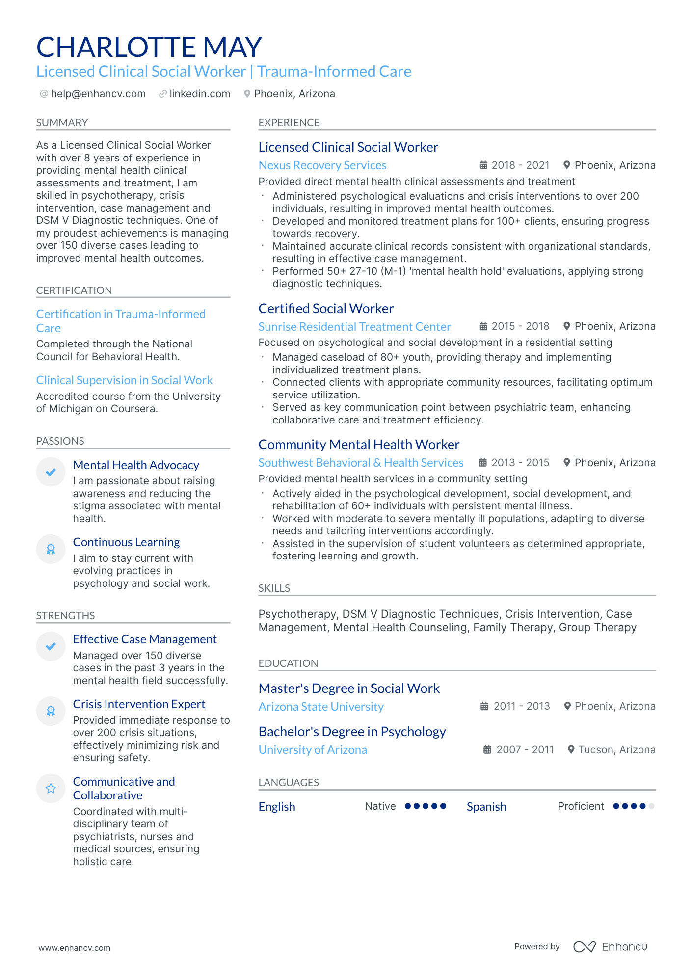 10 Clinical Social Worker Resume Examples & Guide for 2026