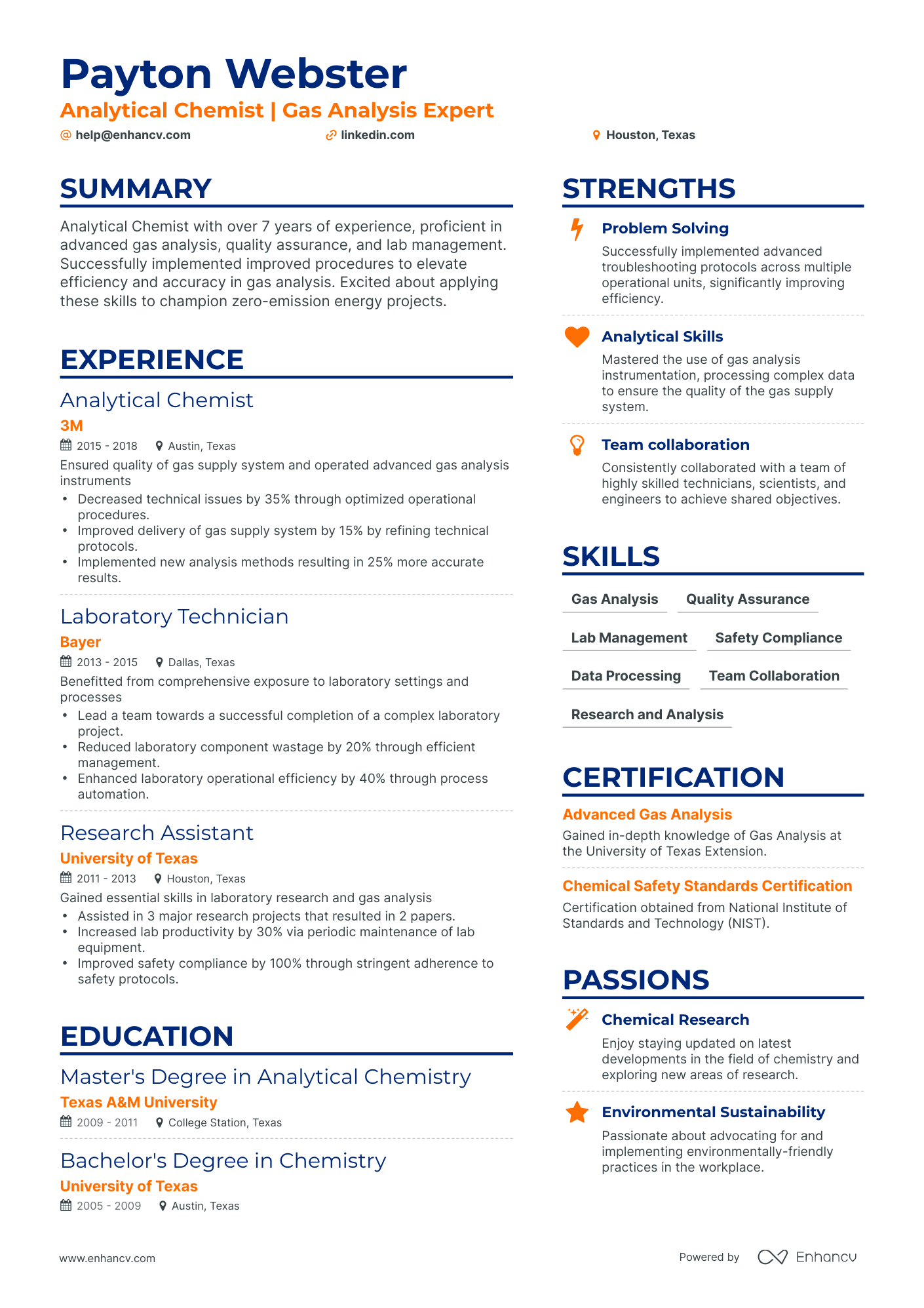 5 Analytical Chemist Resume Examples & Guide For 2024