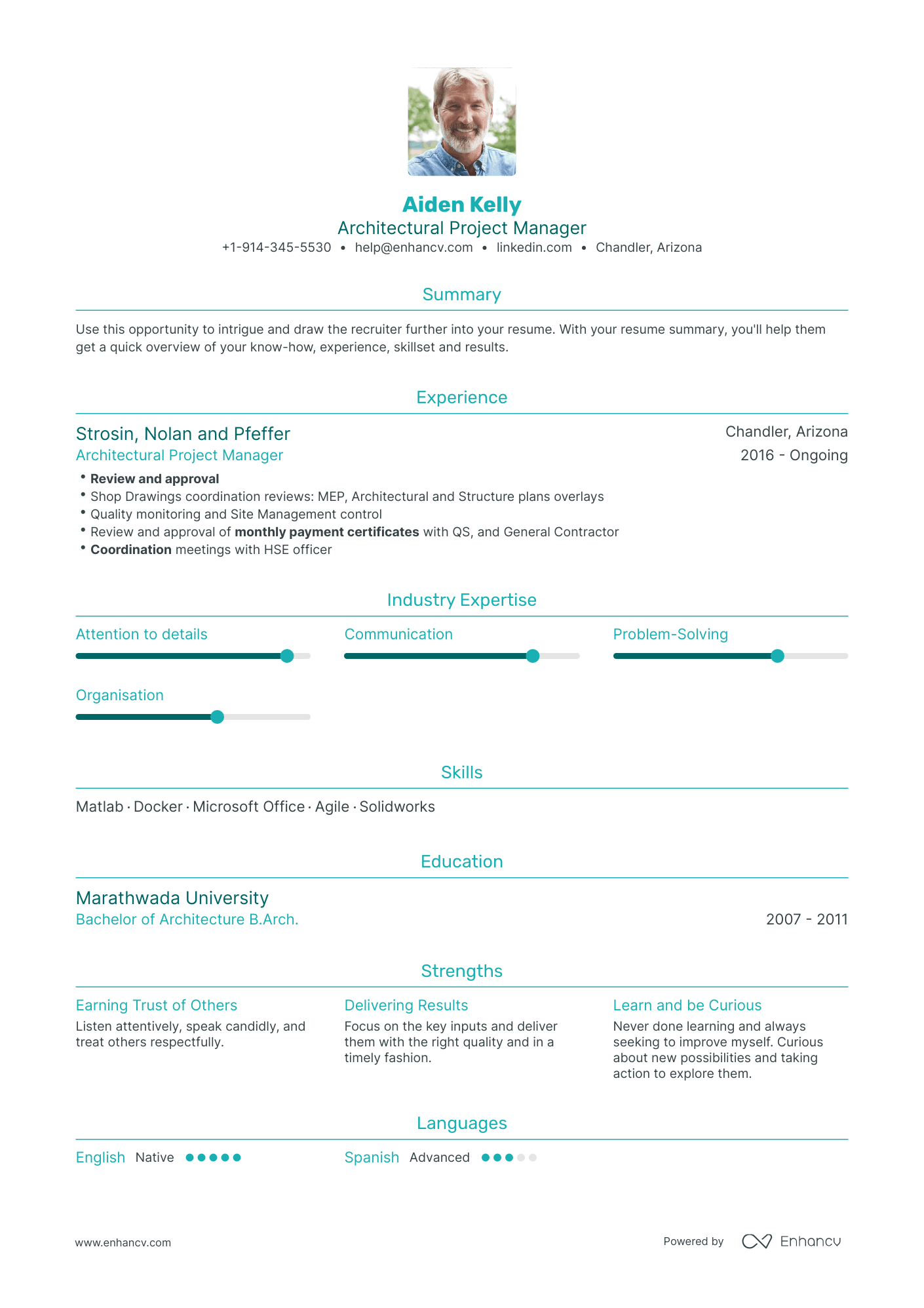 Architectural Project Manager Resume Examples & Guide for 2023 (Layout ...