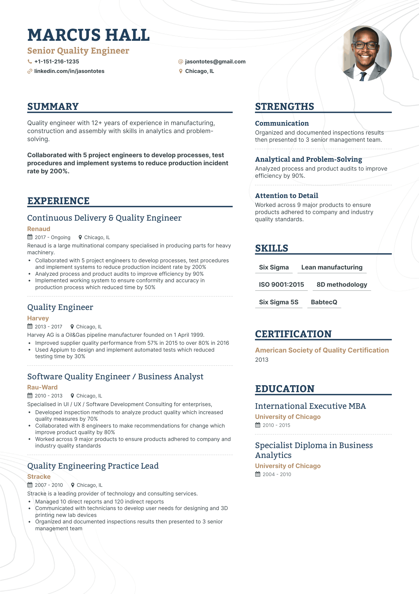 5 Quality Engineer Resume Examples for 2023