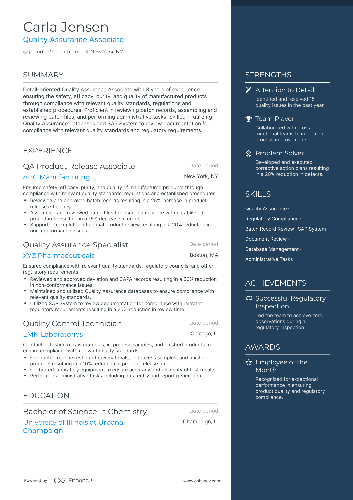 8 Quality Assurance Specialist Resume Examples & Guide for 2024
