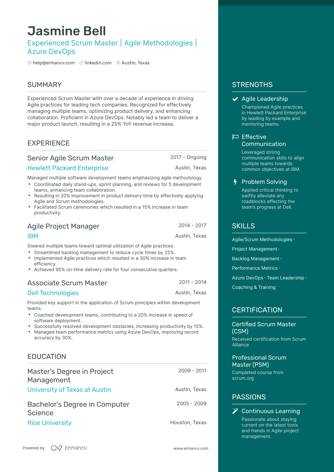 5 Agile Scrum Master Resume Examples & Guide for 2024