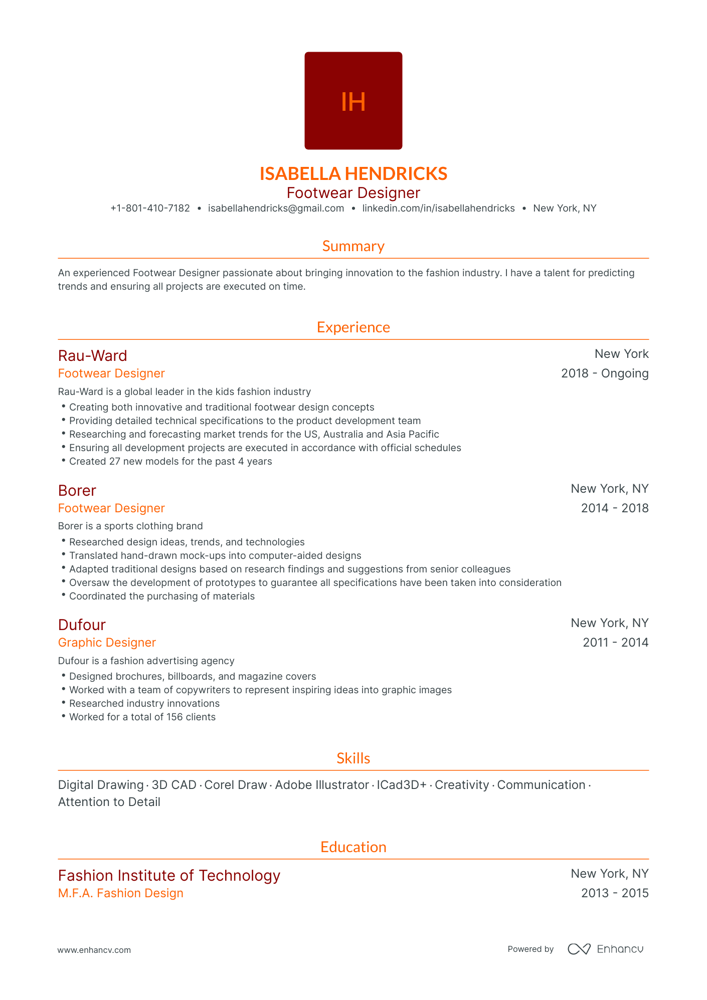 5 Footwear Designer Resume Examples & Guide for 2024