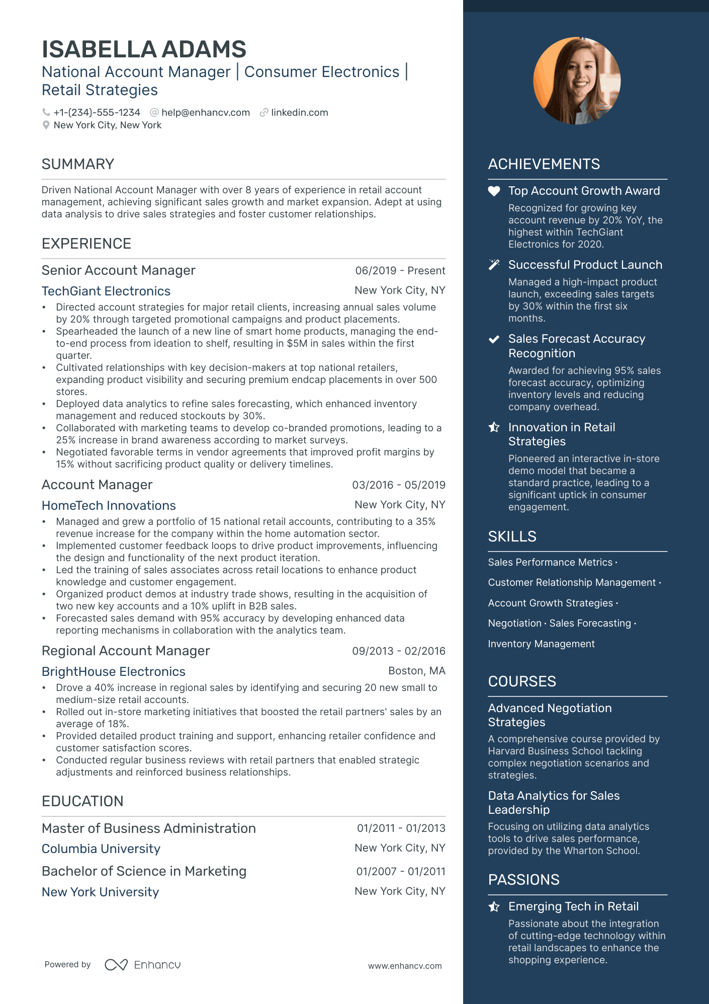 5 National Account Manager Resume Examples & Guide for 2024