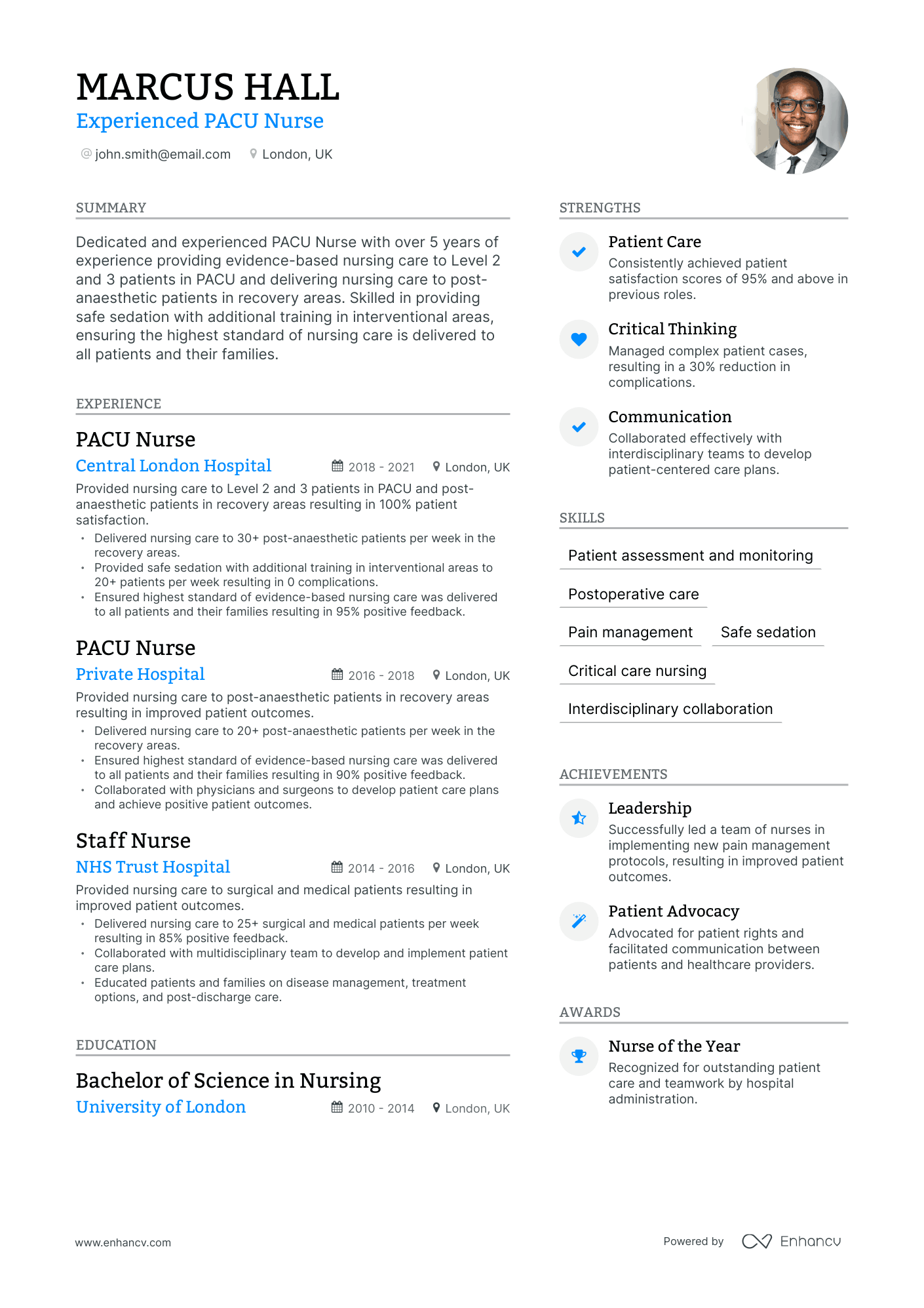 template resume for rn pacu document