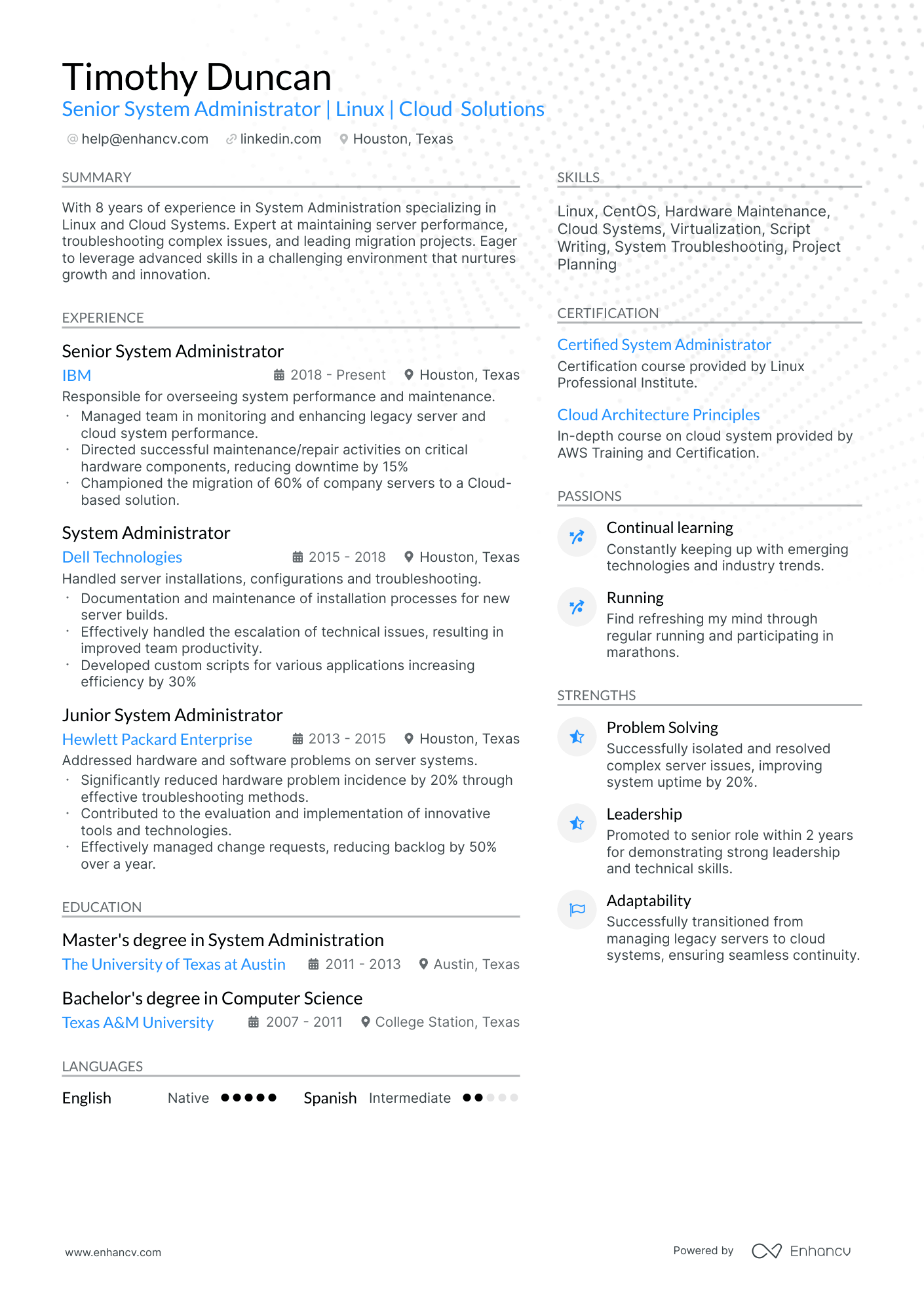 10 Linux System Administrator Resume Examples & Guide for 2025