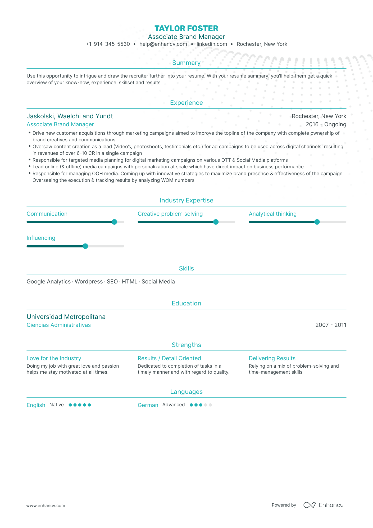 Associate Brand Manager Resume Examples & Guide for 2023 (Layout ...