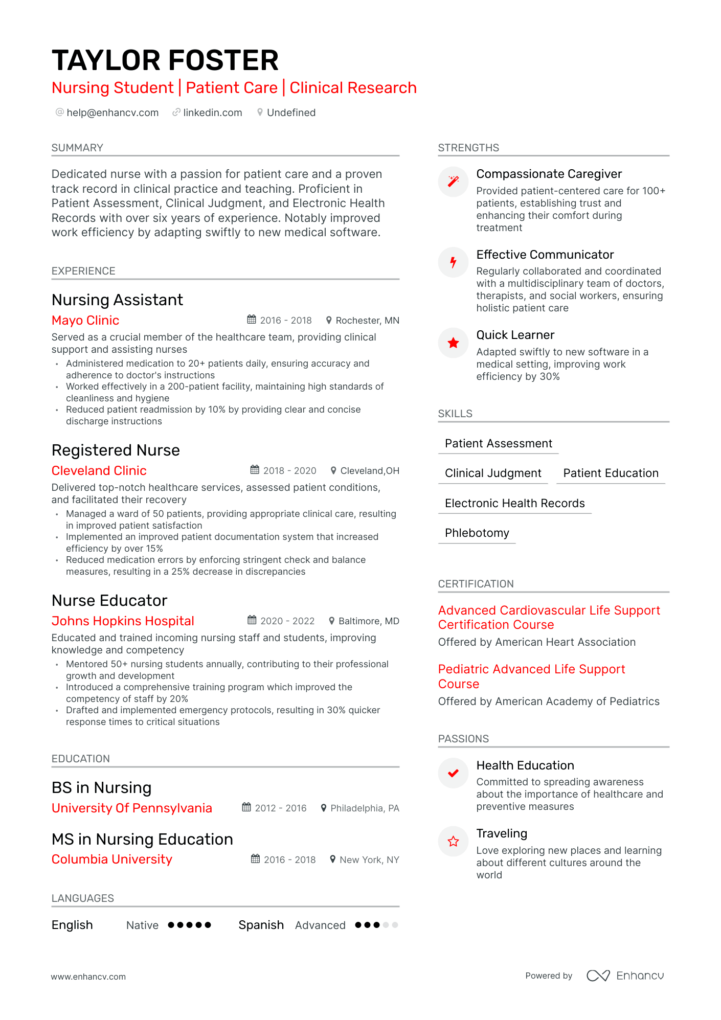 5 Nursing Student Clinical Experience Resume Examples & Guide for 2024