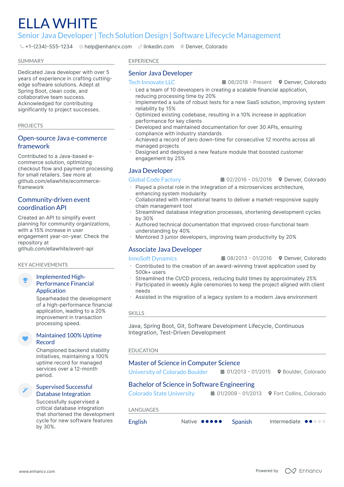 10 Senior Java Developer Resume Examples & Guide for 2026