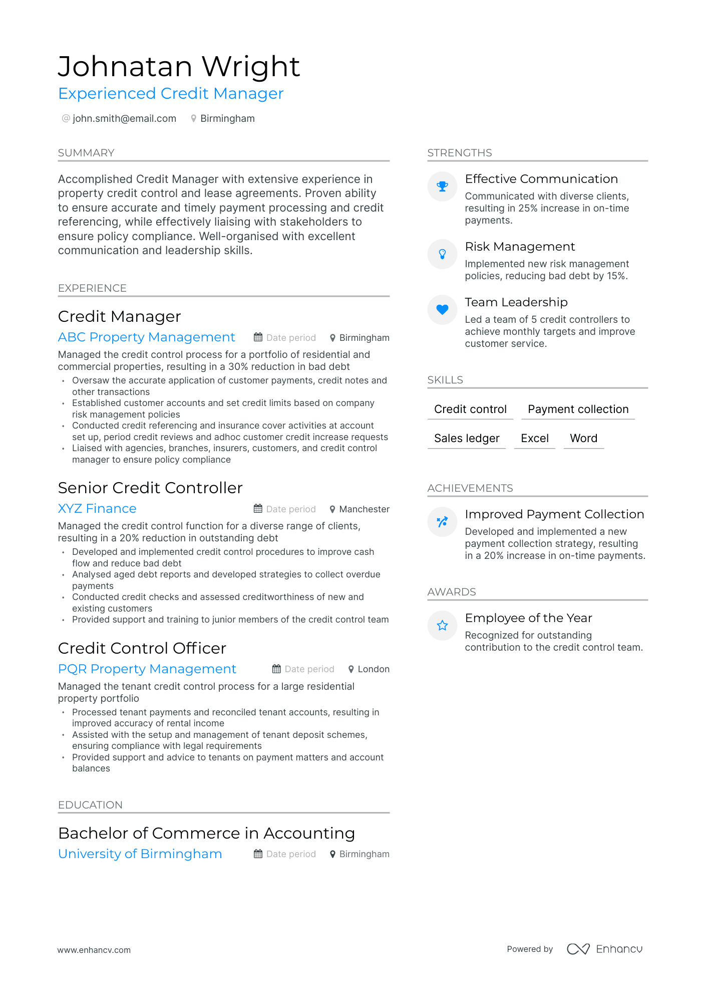 5 Credit Manager Resume Examples & Guide for 2023