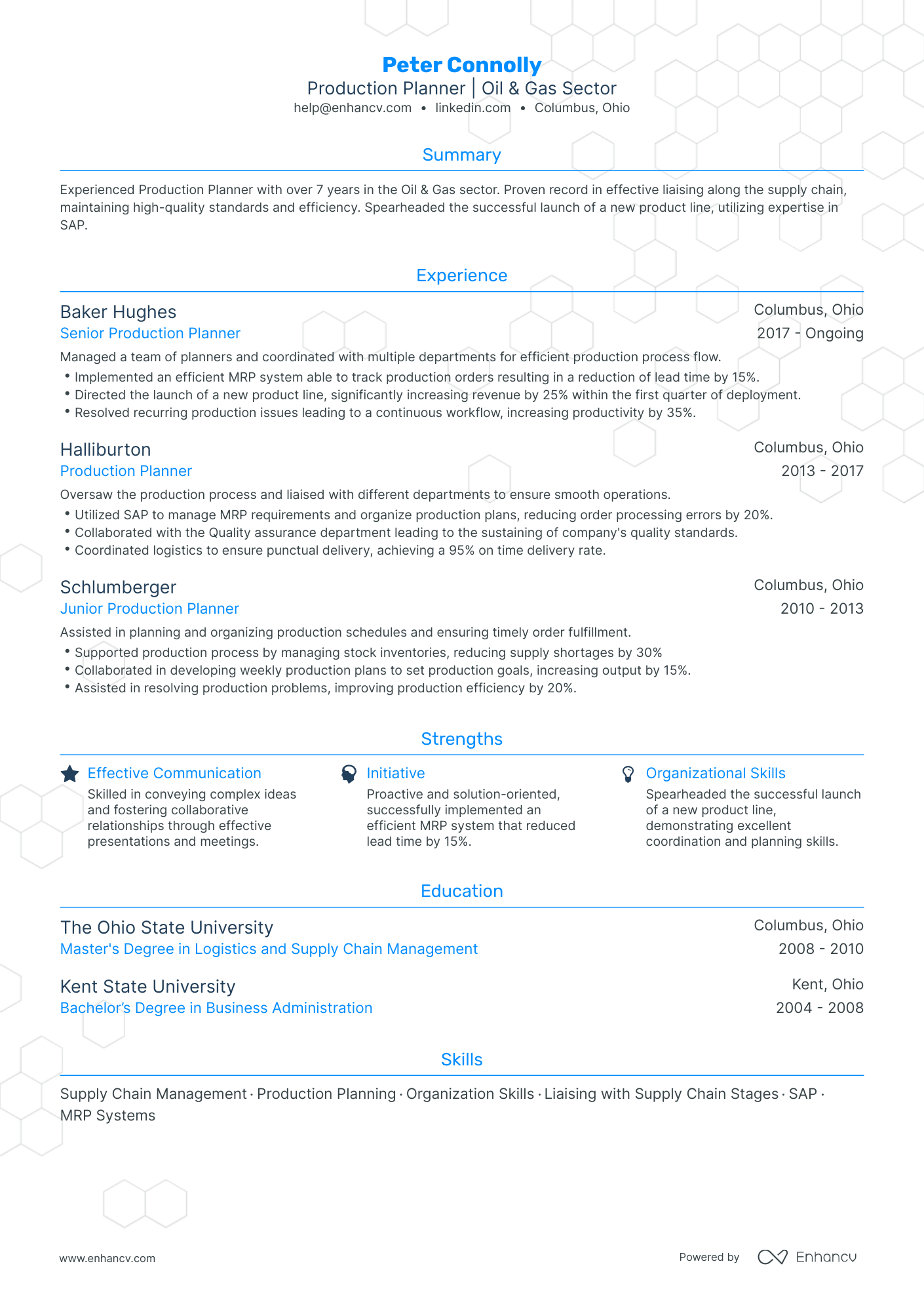 5 Production Planner Resume Examples & Guide for 2024