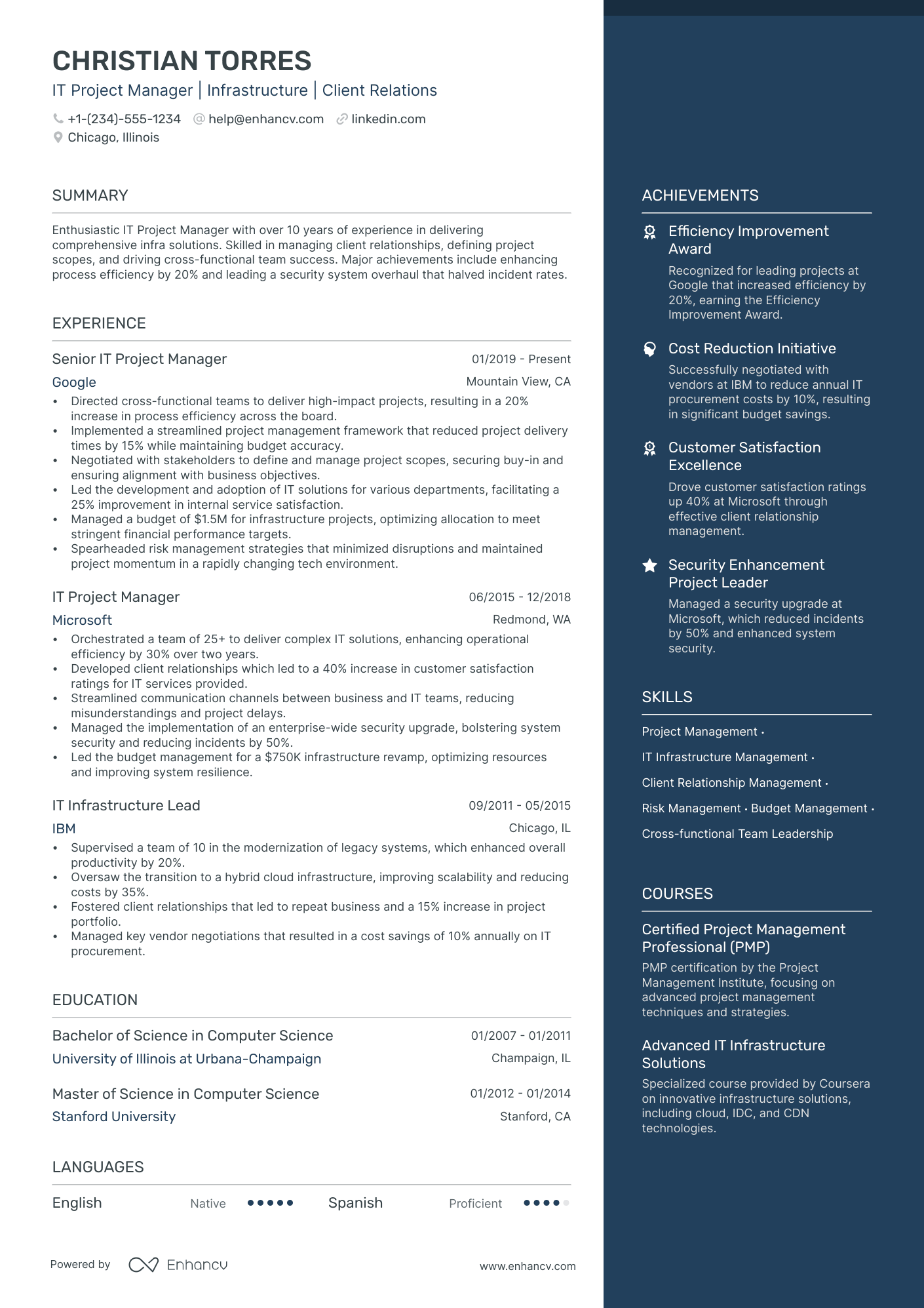 5 Infrastructure Project Manager Resume Examples & Guide for 2024